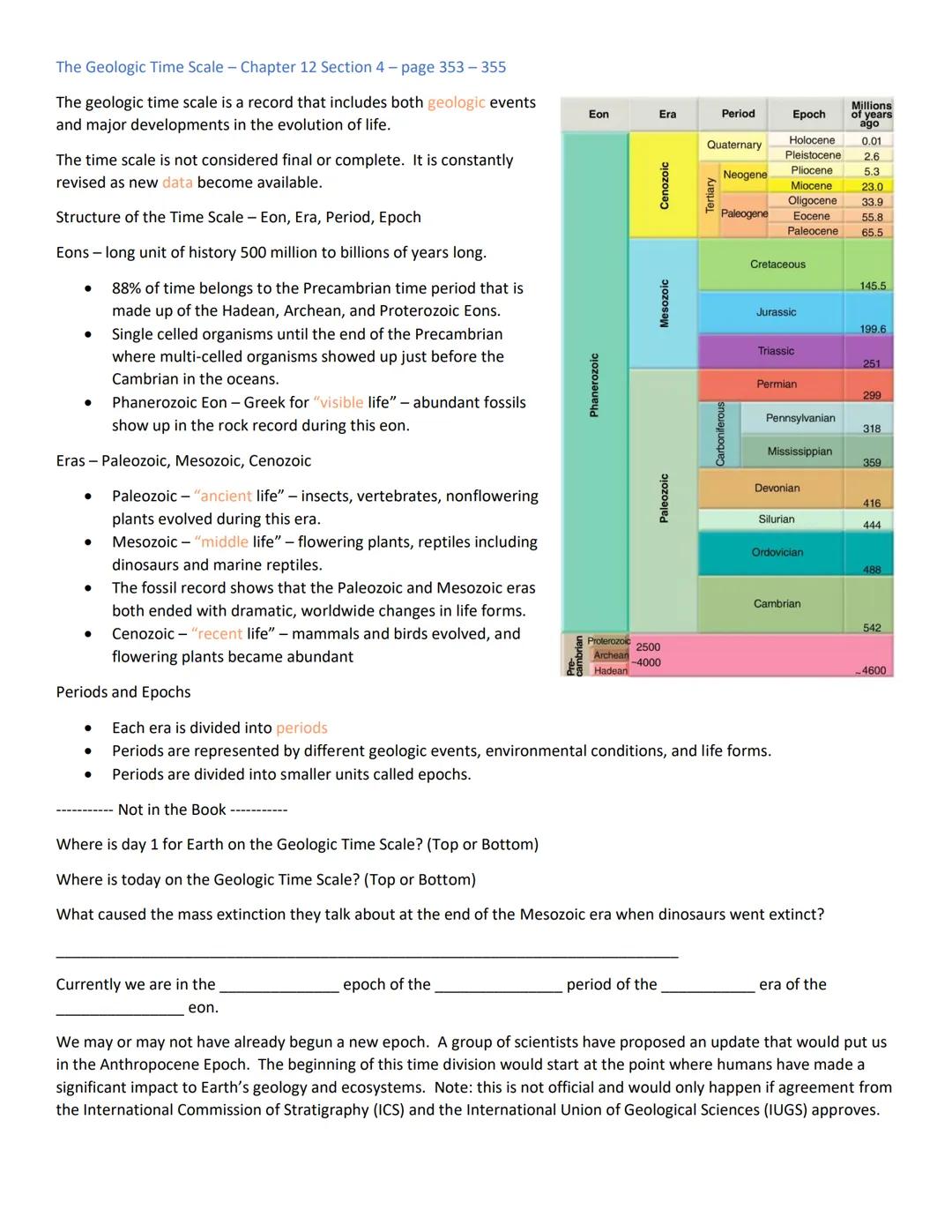 Fossils: Evidence of Past Life - Chapter 12 Section 2 - pages 342-346
Wooly Mammoths once roamed the cold plains of northern Asia, North Ame