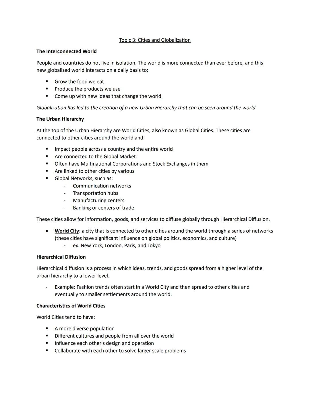 # Unit 6 # Topic 1: The Origin and Influences of Urbanization
Site Factors vs. Situation Factors
When thinking about the origins and influ