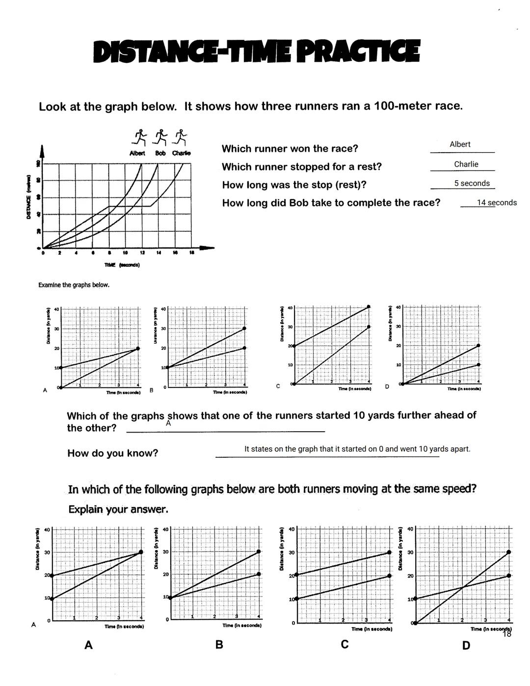 # DISTANCE-TIME GRAPH NOTES
- Motion is a change in position measured by distance and time.
- Time is always plotted on the x axis and dist