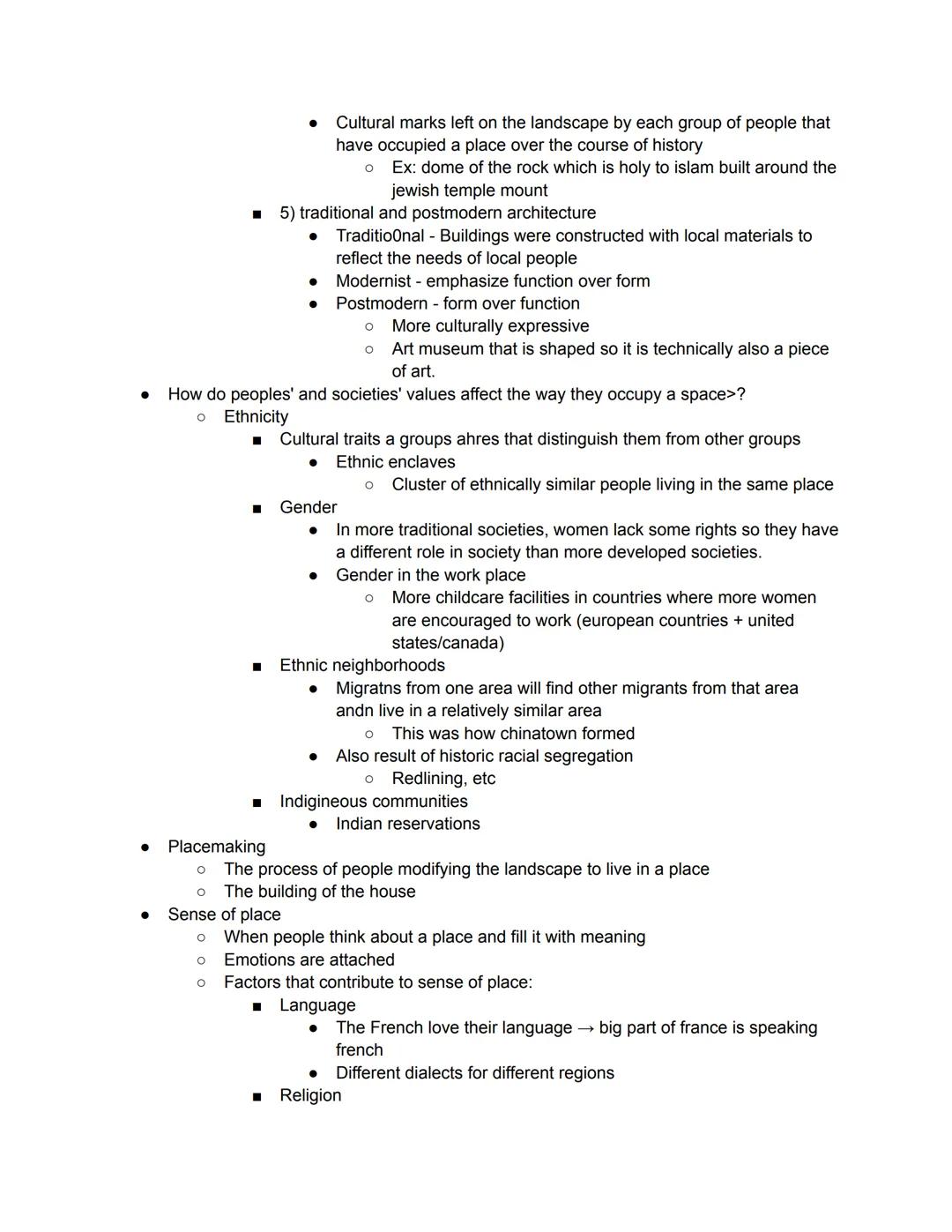 Unit 3
•
•
What is culture
○
○
о
°
The shared practices, technologies, attitudes, and behaviors passed down by a
society.
◉ Language, clothi