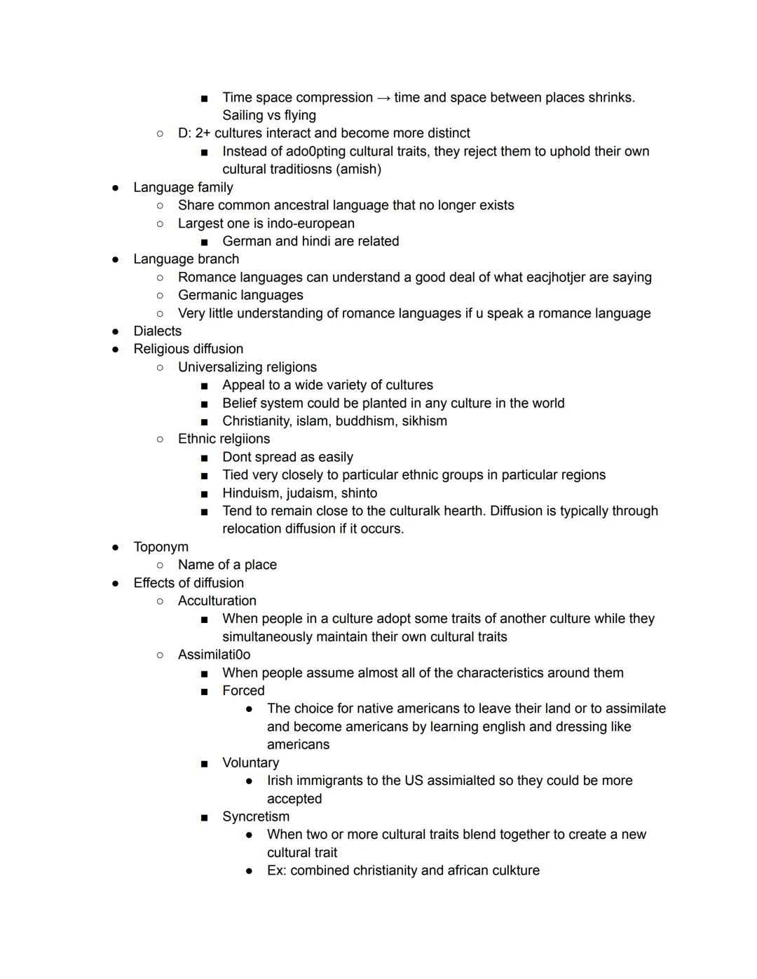 Unit 3
•
•
What is culture
○
○
о
°
The shared practices, technologies, attitudes, and behaviors passed down by a
society.
◉ Language, clothi