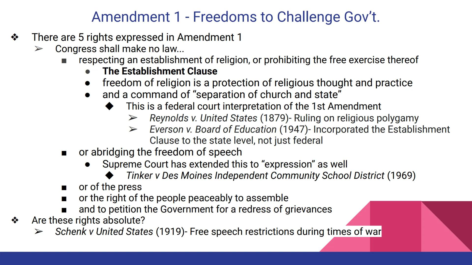 Constitutional Amendments
Amendments 1-10
"The Bill of Rights" ܀
#
Why the Bill of Rights?
In 1787, the Constitution was written and present