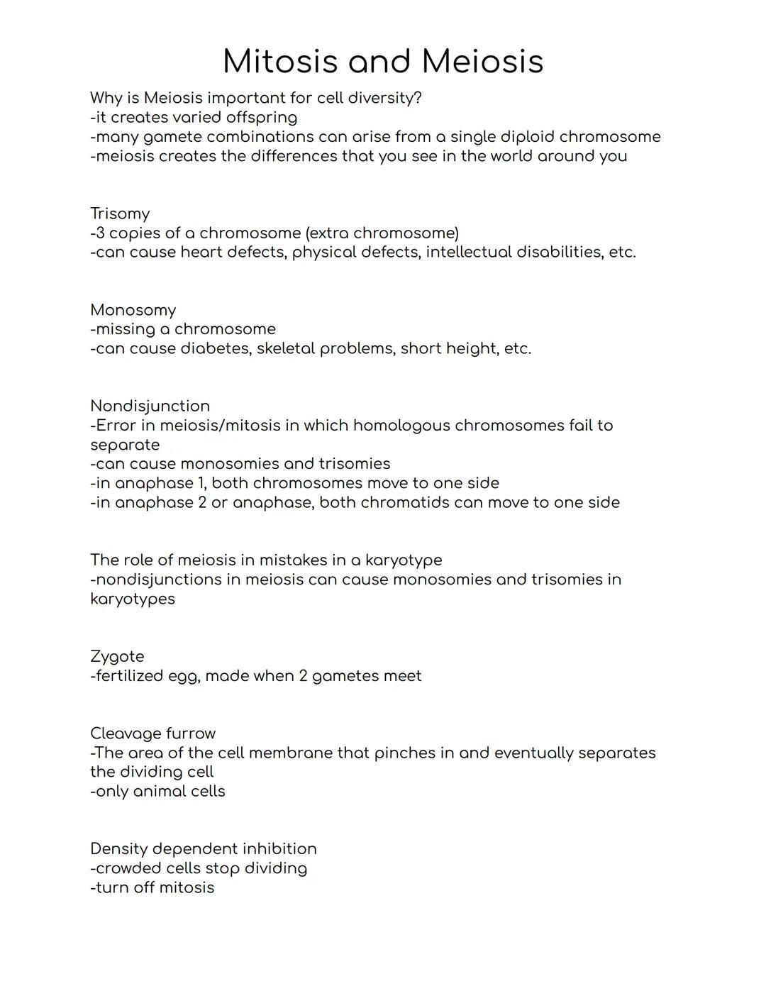Mitosis and Meiosis
Why do cells divide?
-to make more cells and beat the risk of extinction (reproduction)
-for your body to grow and for b