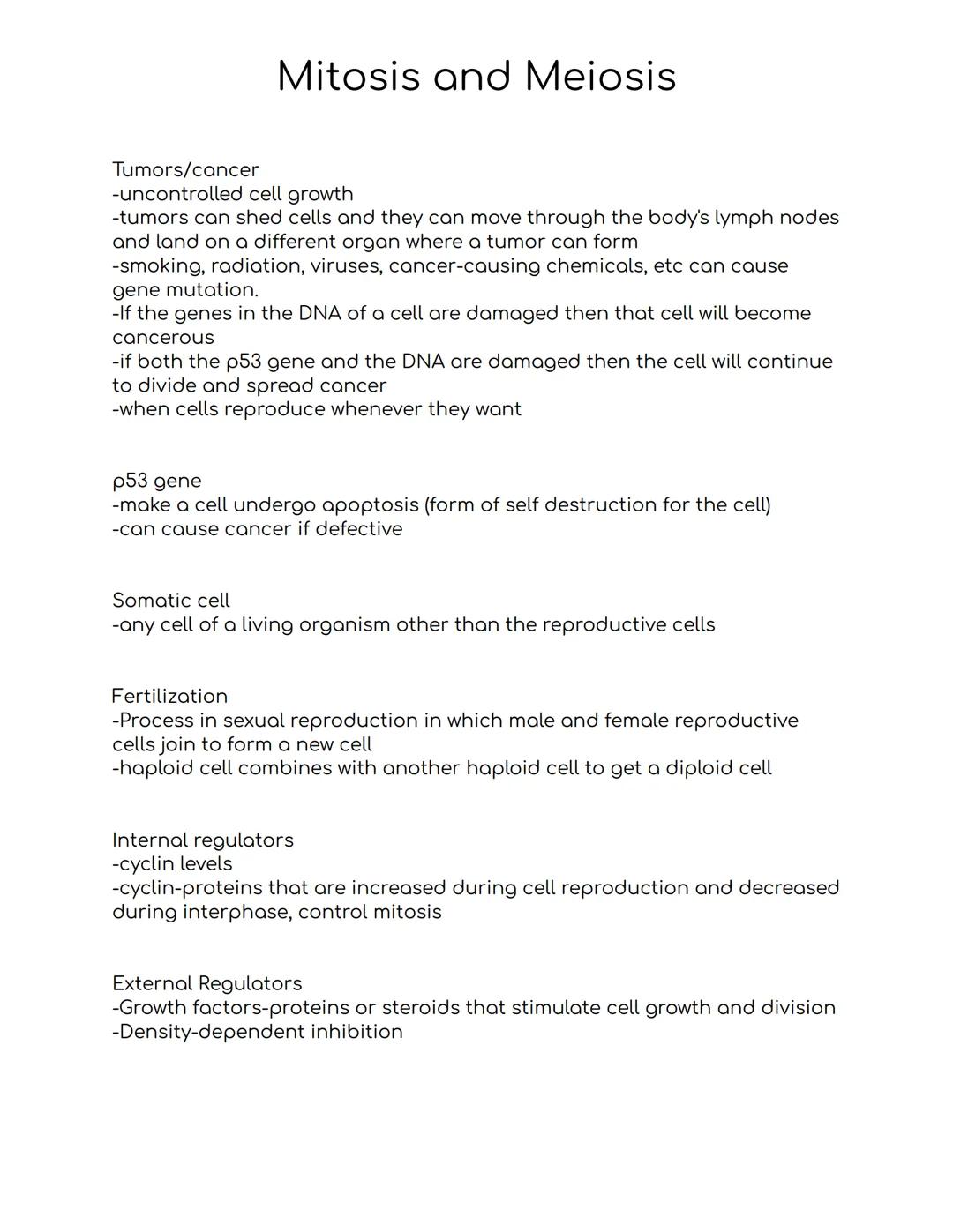 Mitosis and Meiosis
Why do cells divide?
-to make more cells and beat the risk of extinction (reproduction)
-for your body to grow and for b