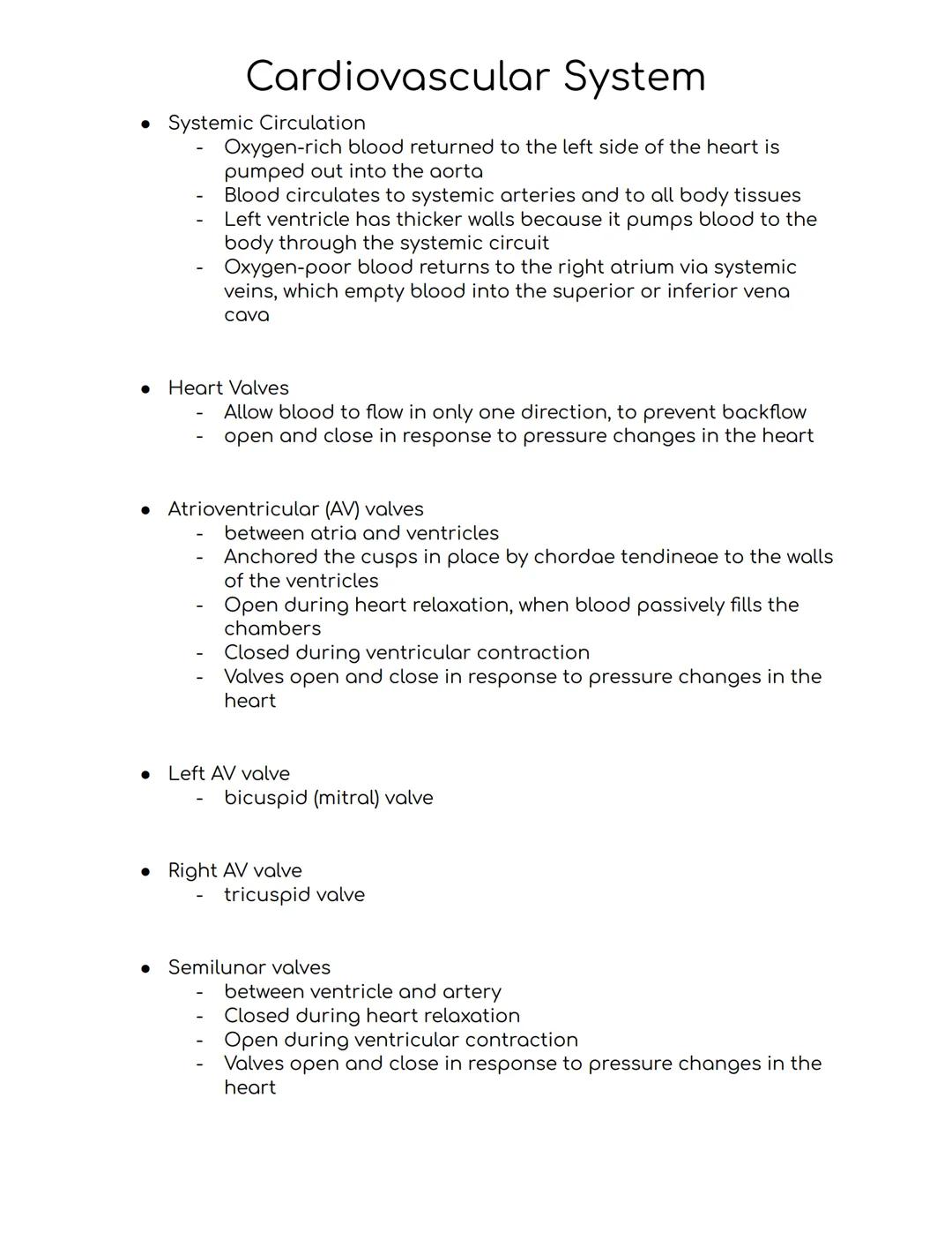 Cardiovascular System
Cardiovascular system
-A closed system of the heart and blood vessels
-The heart pumps blood
-Blood vessels allow bloo