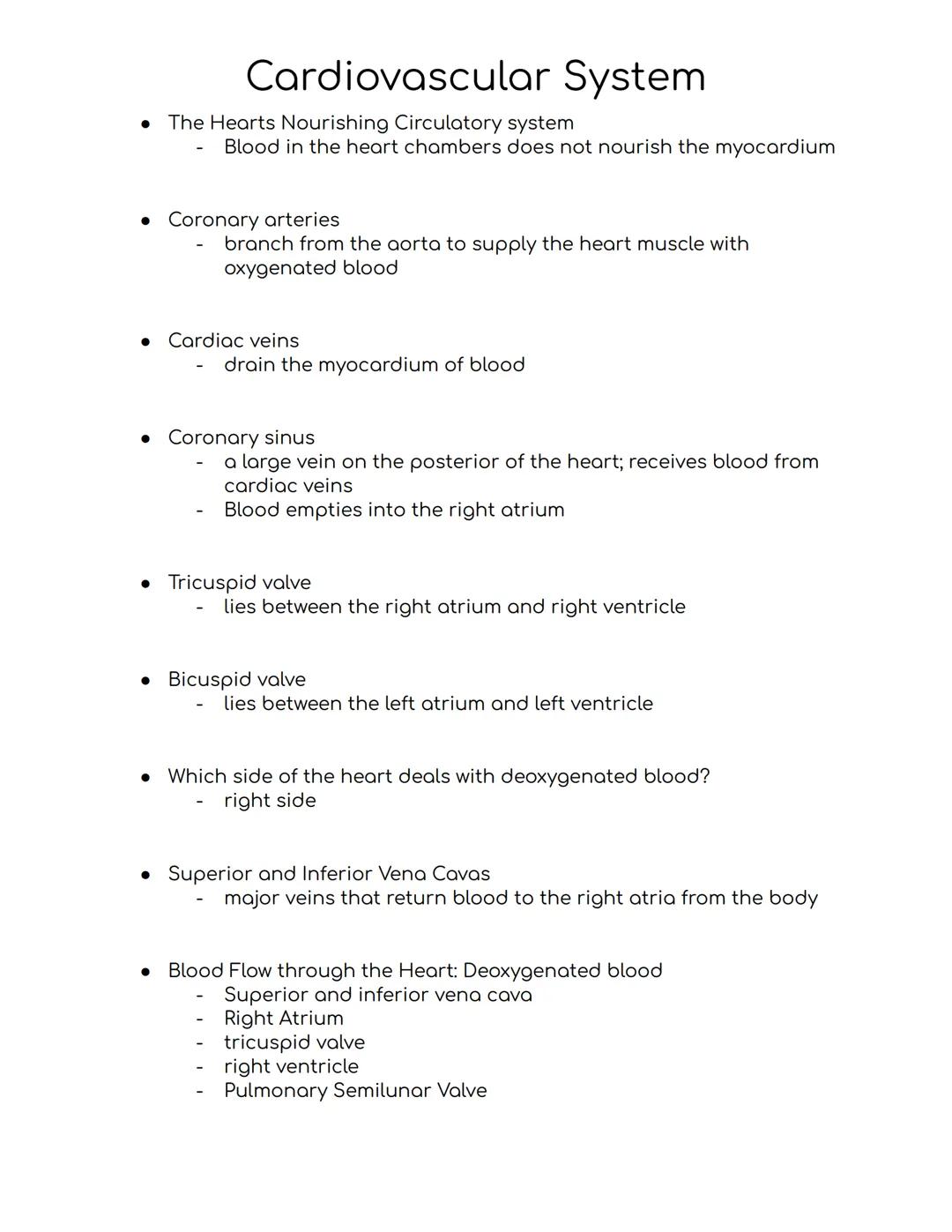 Cardiovascular System
Cardiovascular system
-A closed system of the heart and blood vessels
-The heart pumps blood
-Blood vessels allow bloo