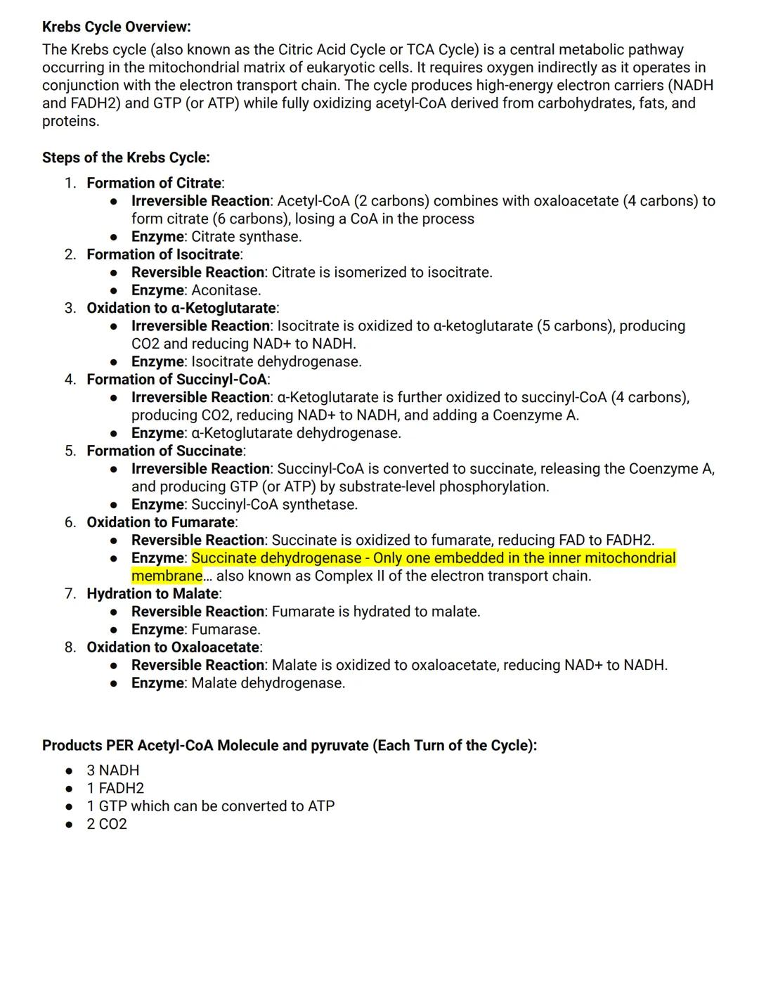 Glycolysis Overview:
Glycolysis is a metabolic pathway occurring in the cytoplasm of cells. Doesn't require 02.
Produces two molecules of py