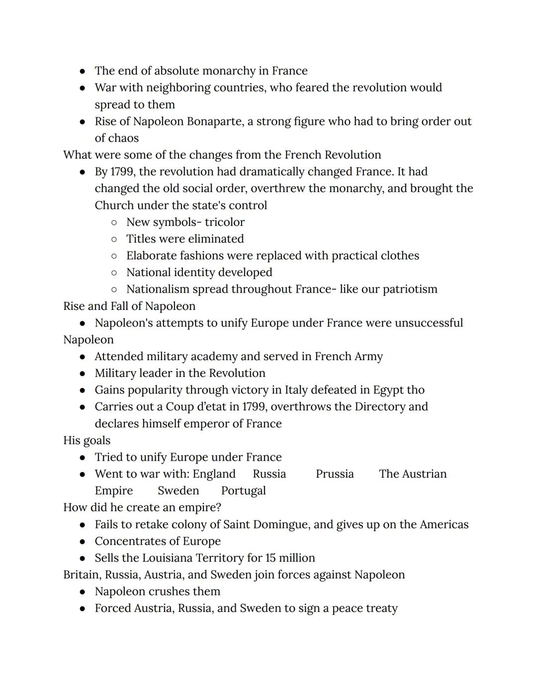 French Revolutions
The ideas of the Enlightenment and French participation in the
American Revolution influenced the French people to view t