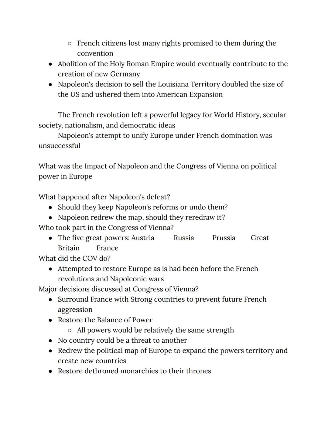 French Revolutions
The ideas of the Enlightenment and French participation in the
American Revolution influenced the French people to view t