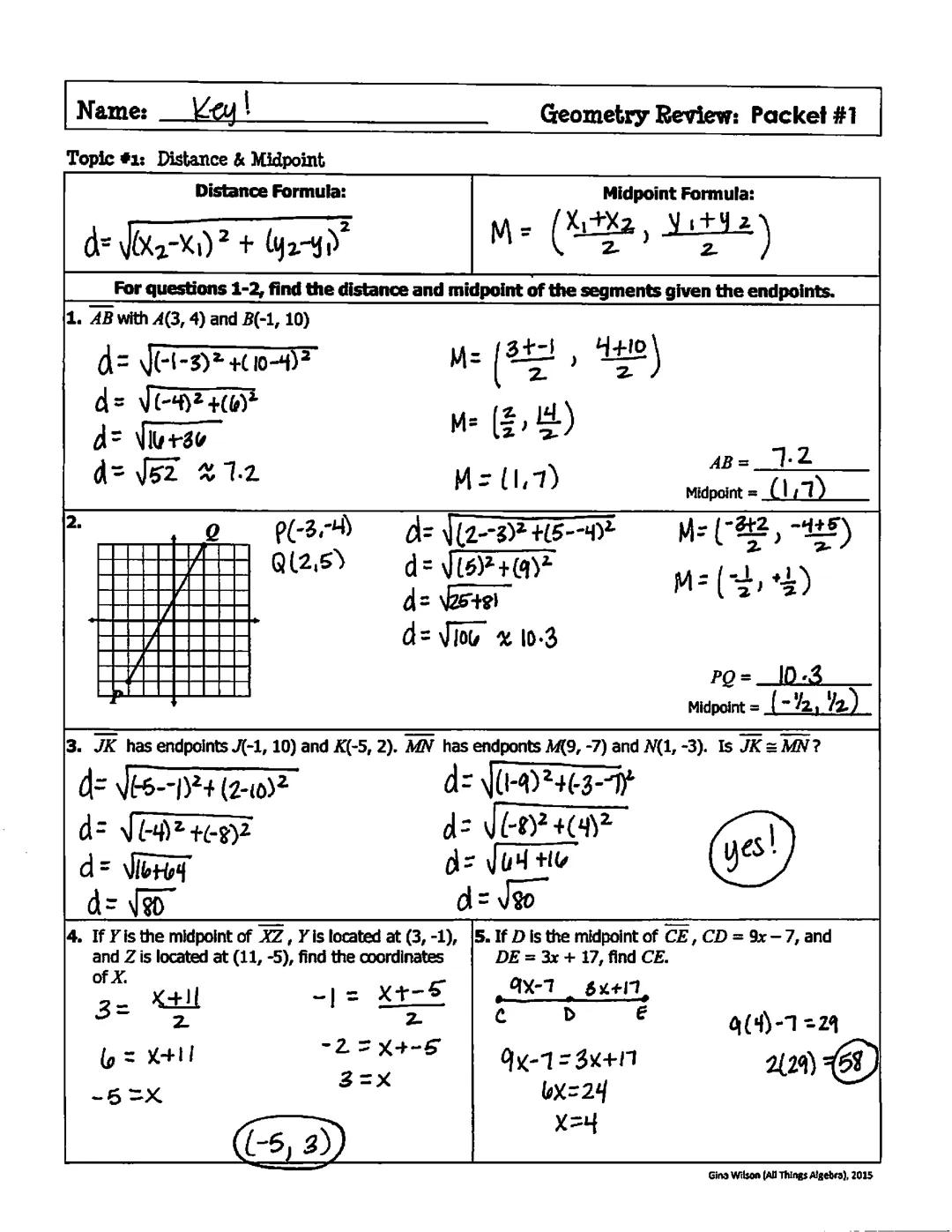EOC review answer key