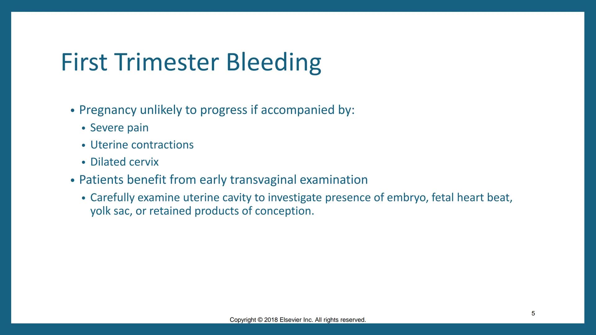 FIRST-TRIMESTER
COMPLICATIONS
DMS 202 - OBGYN Sonography I
Fall 2024
Chapter 50
Copyright 2018 Elsevier Inc. All rights reserved. Outline
•