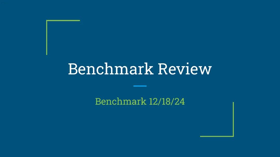 Biology Benchmark & Final Review