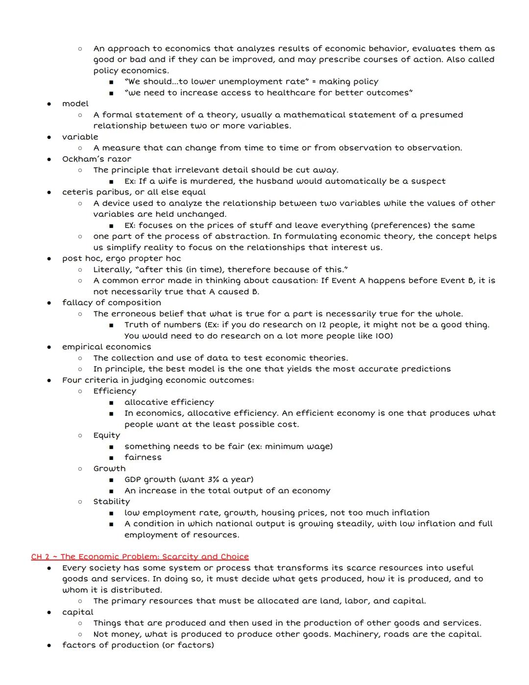 --- OCR Start ---
CHI-The Scope and Methods of Economics
Economics
- The study of how individuals and societies choose to use the scarce res