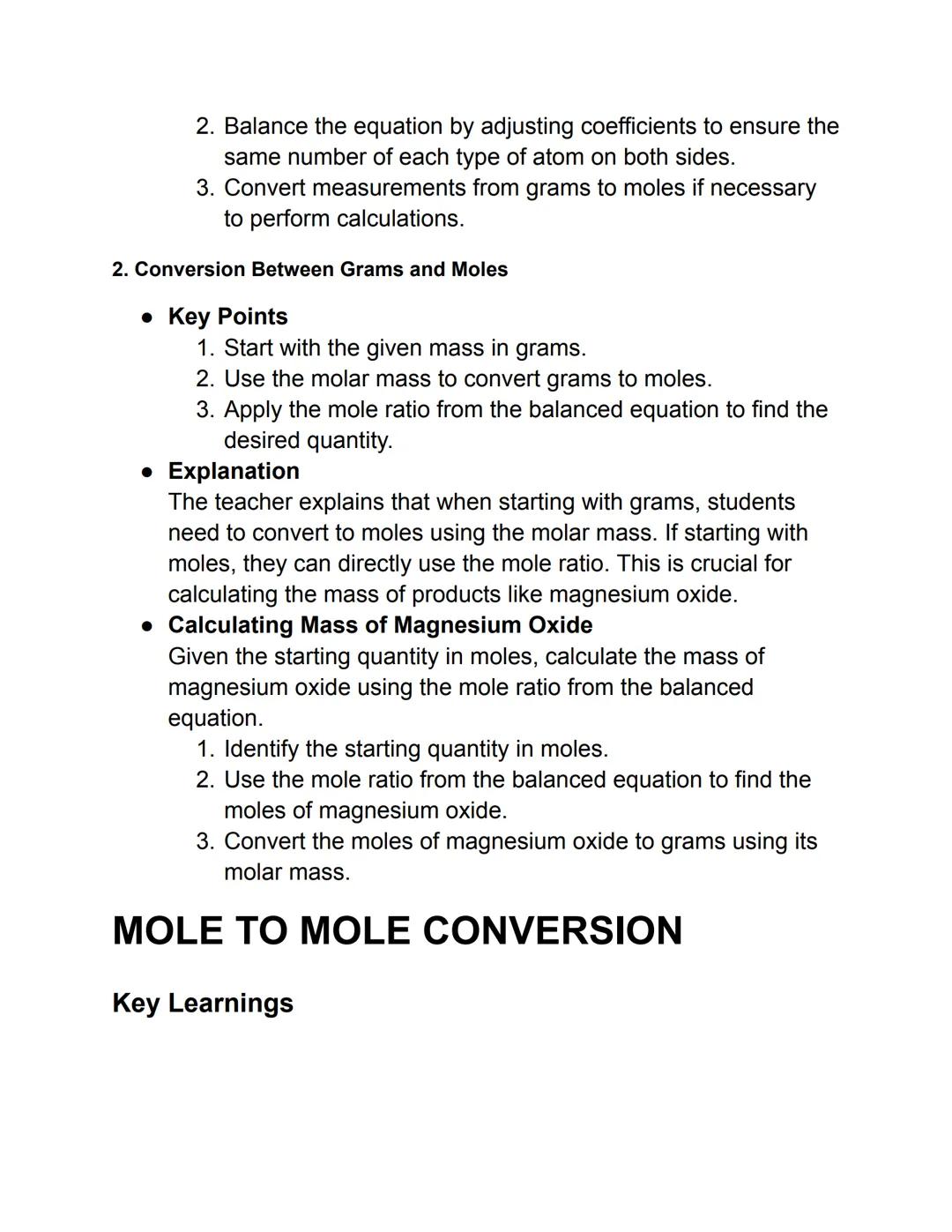 # MOLES AND AVOGADRO'S NUMBER
## Key Learnings
1. Avogadro's Number and Mole Concept: Avogadro's number is a
constant used to count partic