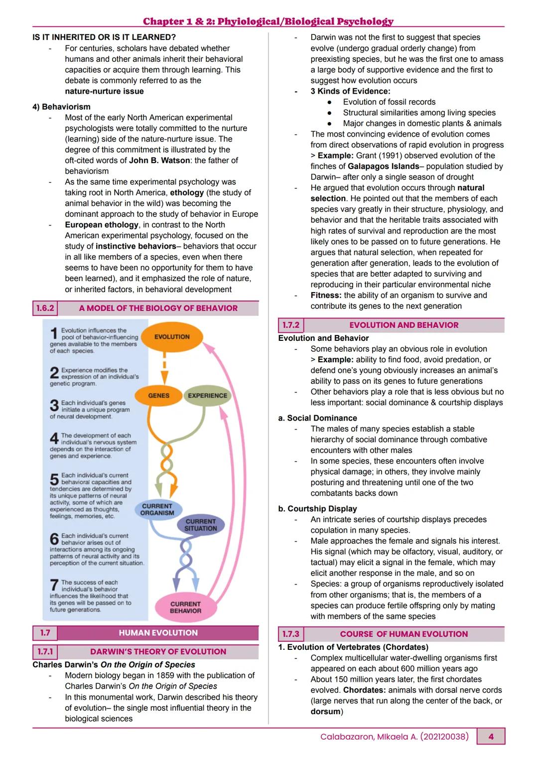 --- OCR Start ---
BPSY105 Physiological/Biological Psychology
CHAPTER 1&2: PHYSIOLOGICAL/BIOLOGICAL PSYCHOLOGY
BSP 3-3 | Ma'am Bennet | Febr