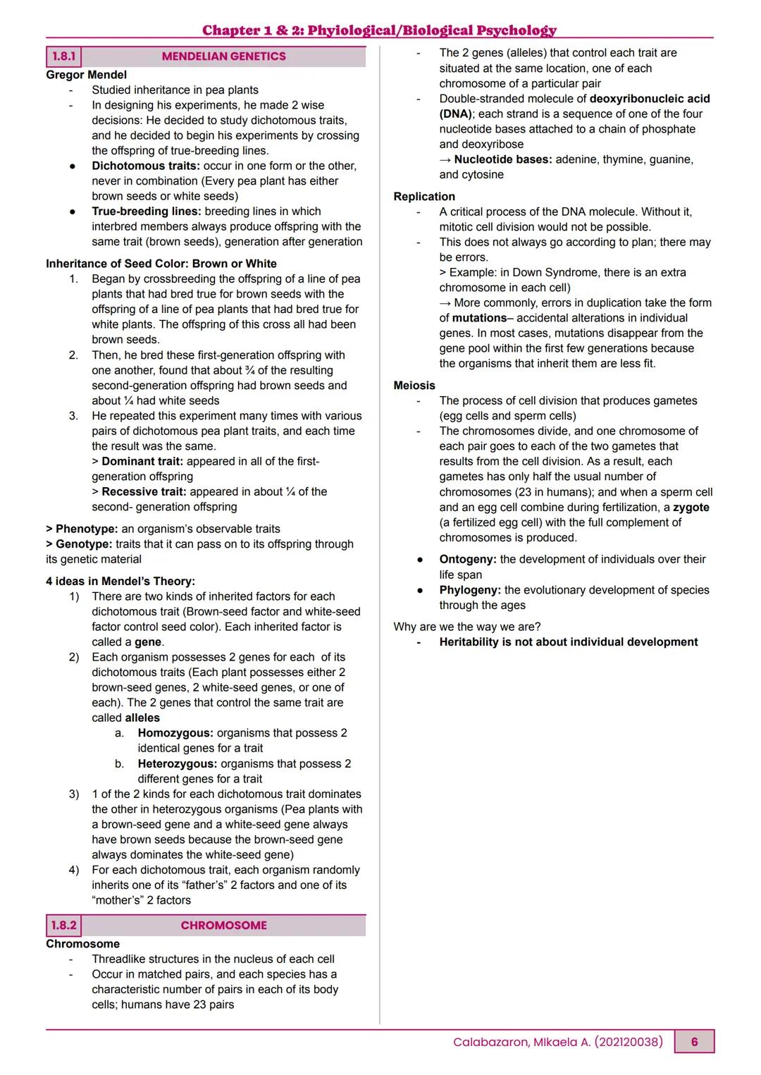 --- OCR Start ---
BPSY105 Physiological/Biological Psychology
CHAPTER 1&2: PHYSIOLOGICAL/BIOLOGICAL PSYCHOLOGY
BSP 3-3 | Ma'am Bennet | Febr