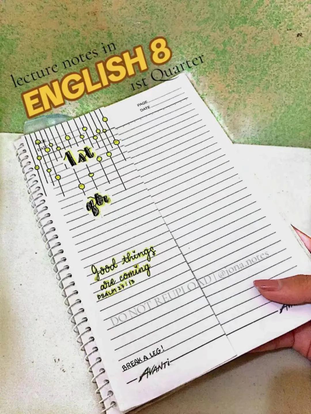 English Grade 8 Notes! ๐๐