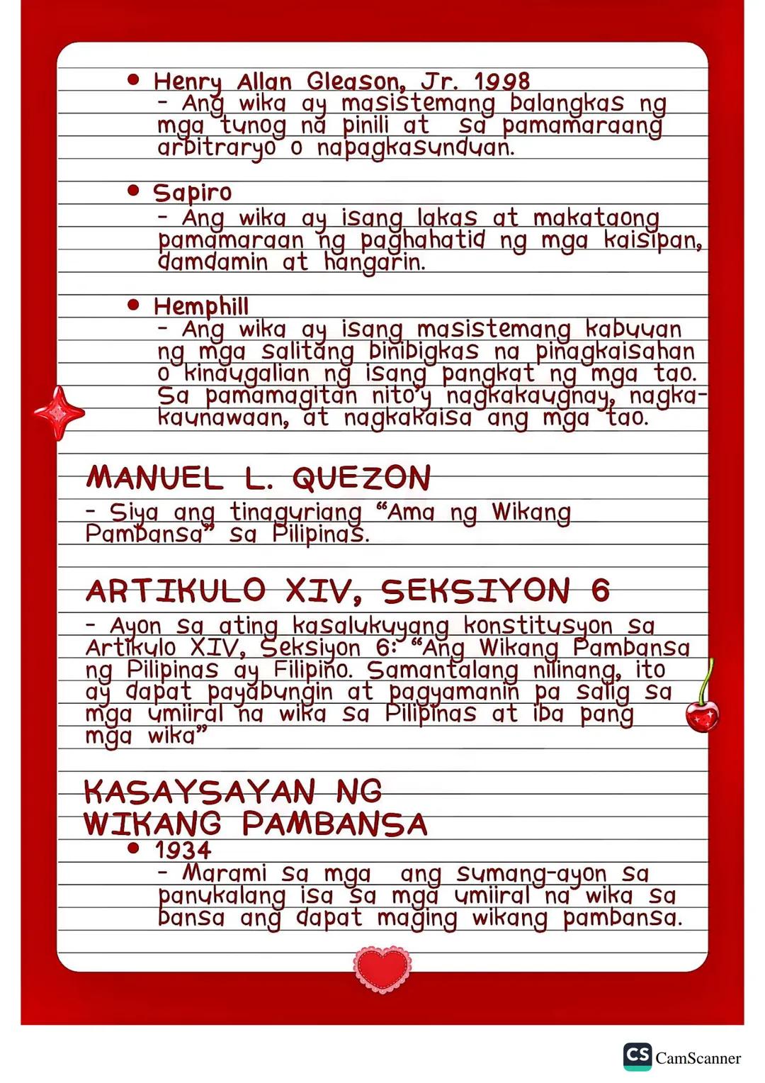 # Reigh's
# Notes
Komunikasyon at Pananaliksik
Sa Wika at Kultura ng Pilipino
SMTWTFS
## LESSON 1: KONSEPTONG
PANGWIKA
WIKA
- Ang Salita
