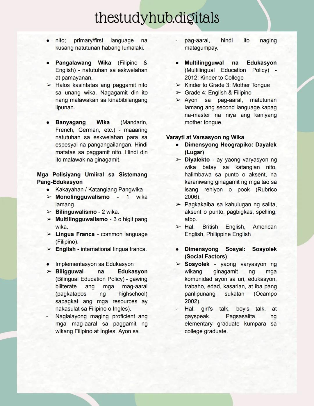 # KOMUNIKASYON AT PANANALKSIK
## Mga Konseptong Pangwika
### Kahulugan ng Wika
* Ang wika ay isang likas at makataong pamamaraan ng pagha
