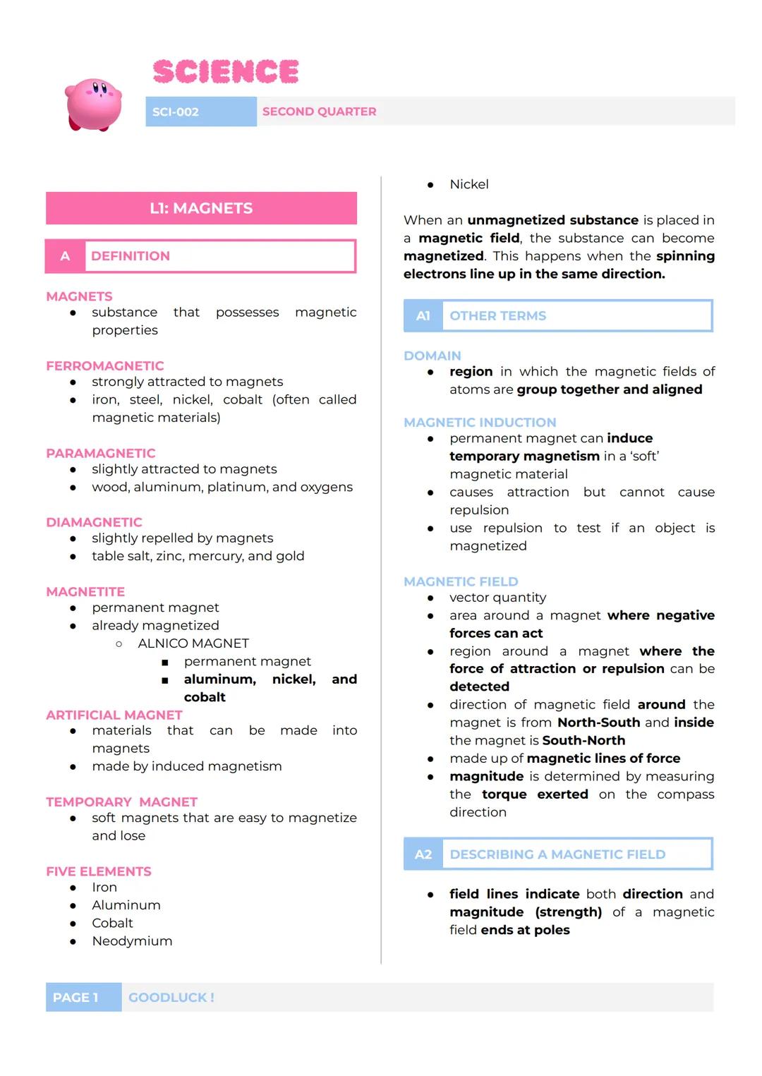 SCIENCE
SCI-002
SECOND QUARTER
L1: MAGNETS
Nickel
When an unmagnetized substance is placed in
a magnetic field, the substance can become
mag