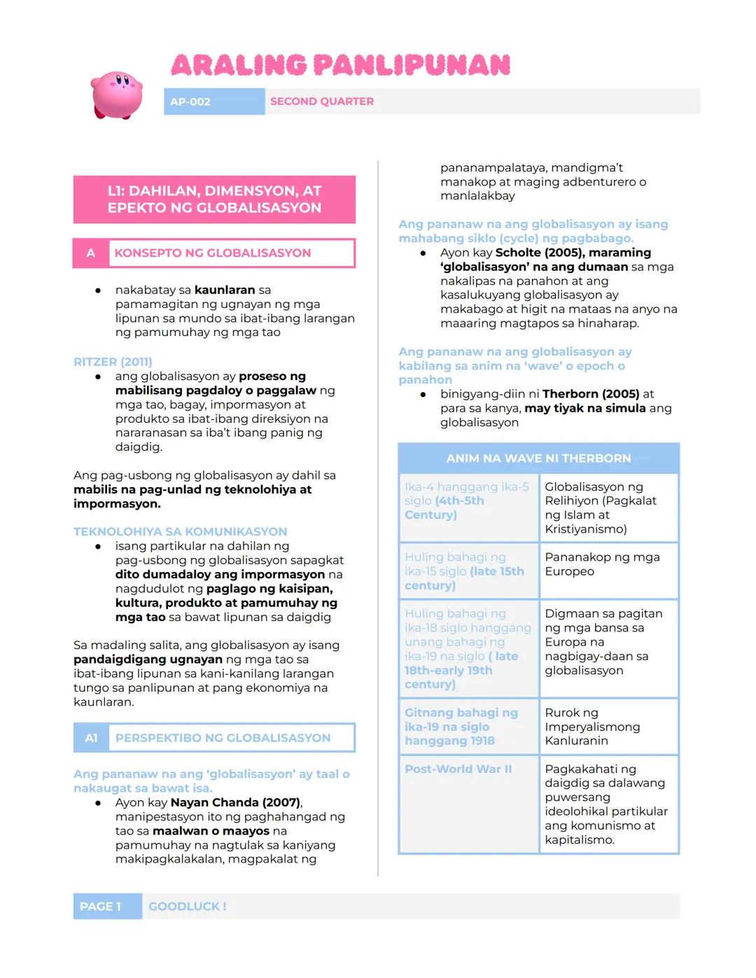 Social Studies G10 2ND QUARTER Reviewer