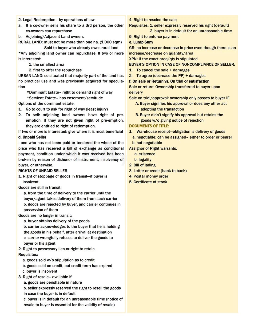 --- OCR Start ---
OBLIGATION DEFINED AS:
Law on Obligations
1. Juridical necessity (legally enforceable to court)
2. To give (positive, real