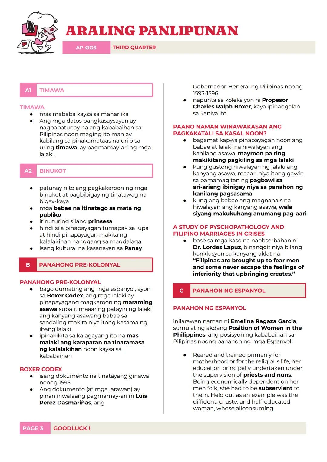ARALING PANLIPUNAN
AP-003 THIRD QUARTER
L1: KASARIAN SA IBA'T-IBANG
LIPUNAN
difficult to change
sex role cannot be
changed
biological constr