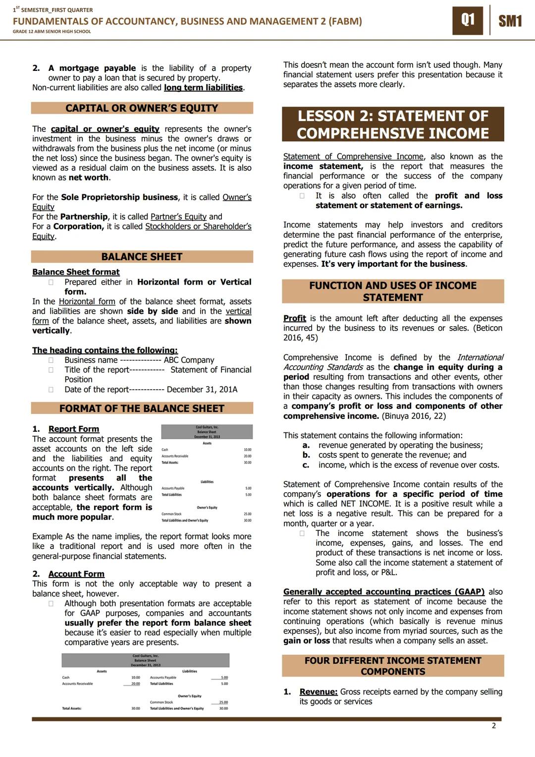 1 SEMESTER_FIRST QUARTER
FUNDAMENTALS OF ACCOUNTANCY, BUSINESS AND MANAGEMENT 2 (FABM)
GRADE 12 ABM SENIOR HIGH SCHOOL
Q1
SM1
LESSON 1: STAT