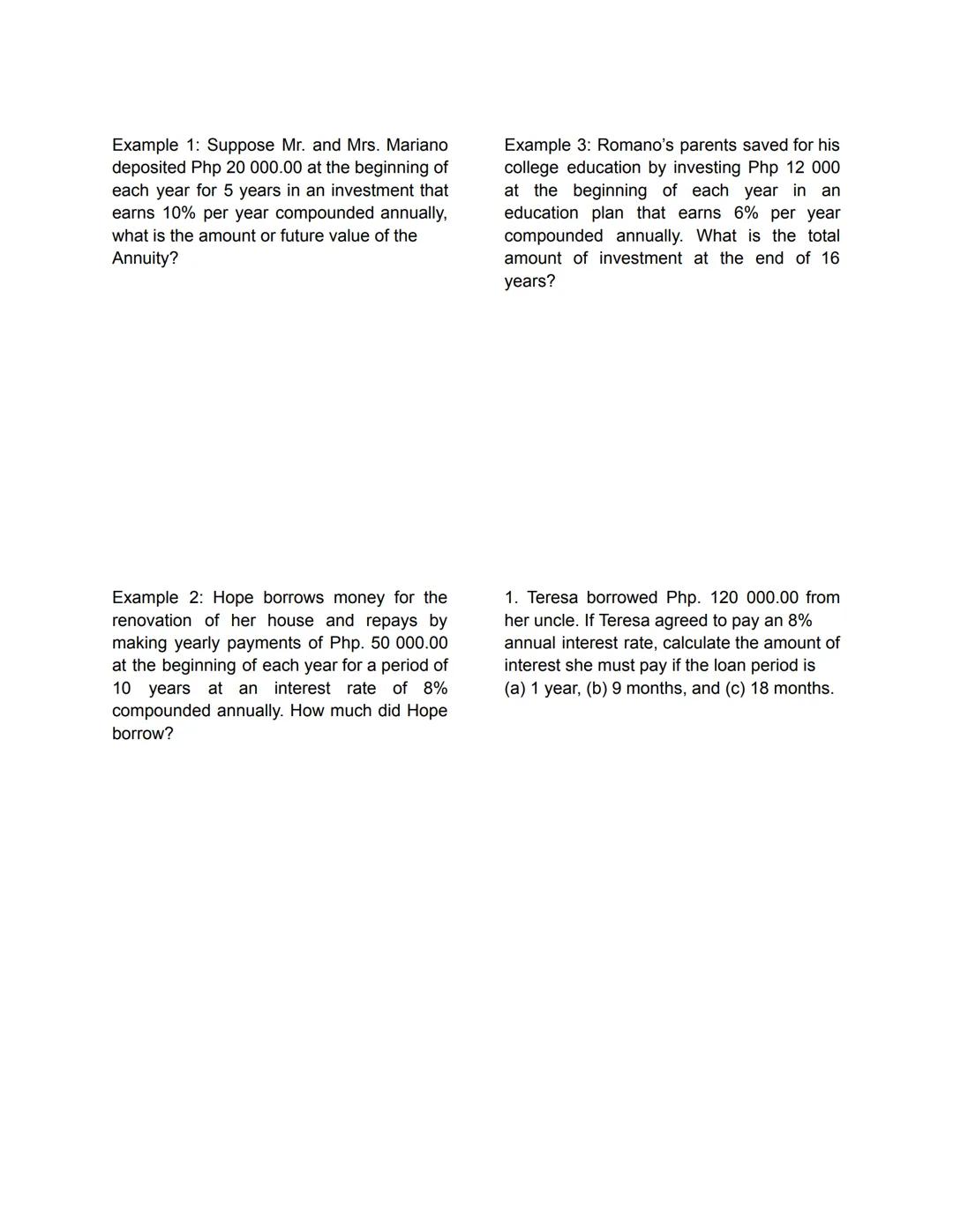 SIMPLE AND COMPOUND INTEREST
SIMPLE INTEREST
- is the amount of interest that may be
paid if you are the borrower or
earnedif you are the le
