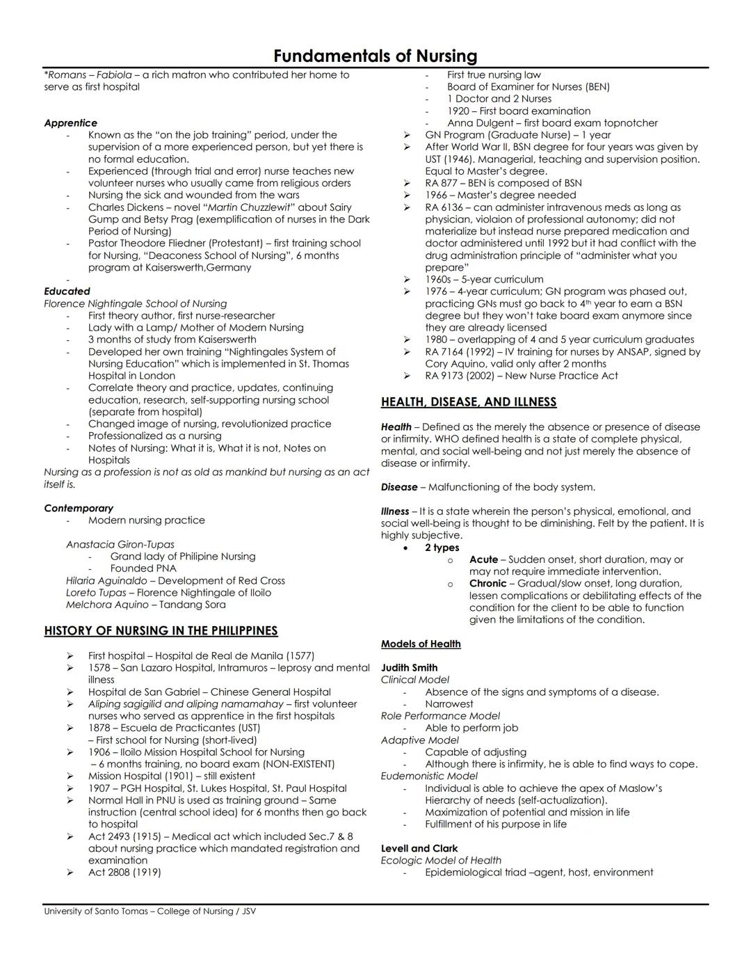 Fundamentals of Nursing
THEORETICAL FOUNDATIONS OF NURSING
Theory - set of concepts to explain a phenomenon
Paradigm - pattern
4 Metaparadig