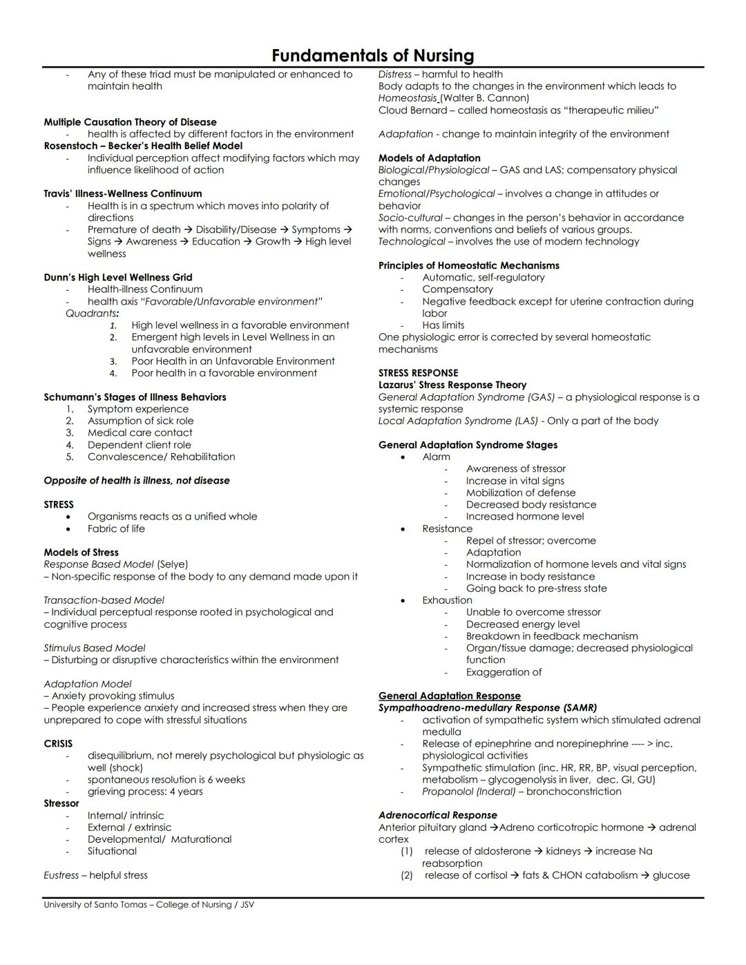 Fundamentals of Nursing
THEORETICAL FOUNDATIONS OF NURSING
Theory - set of concepts to explain a phenomenon
Paradigm - pattern
4 Metaparadig