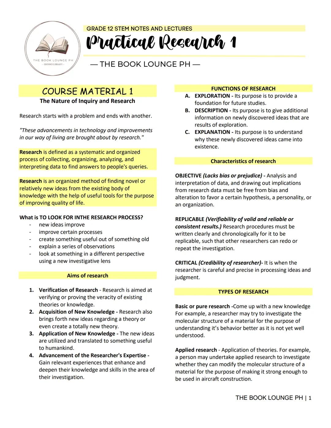 Practical Research Notes