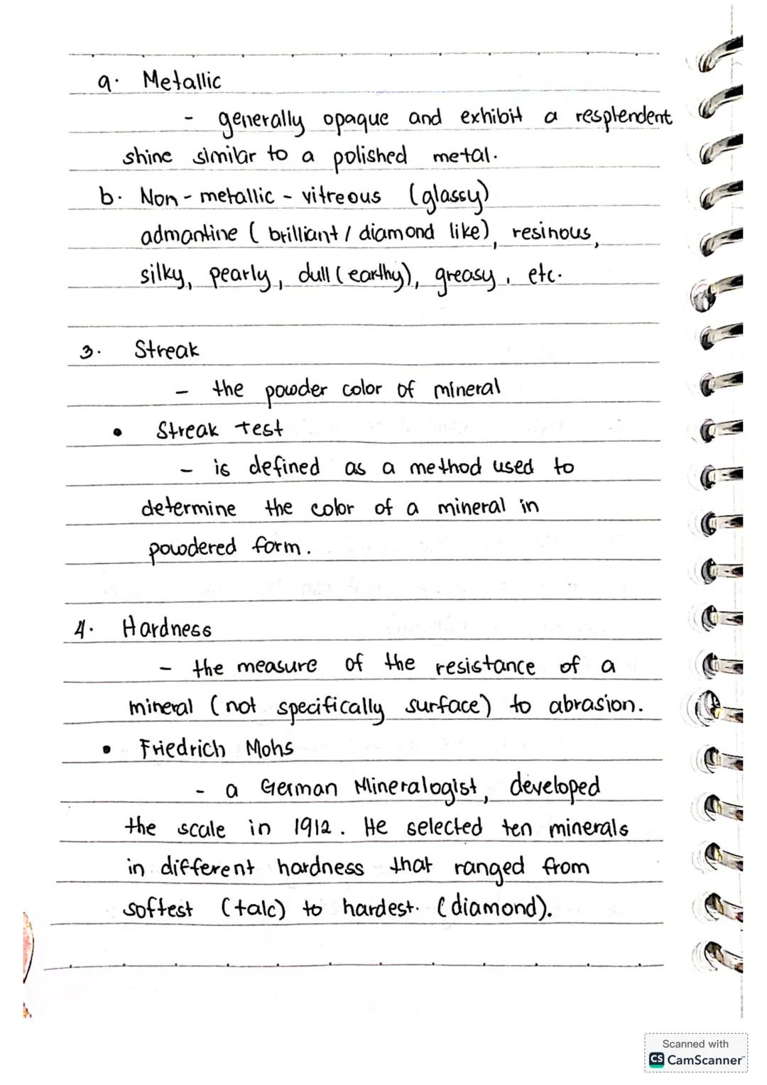 Minerals
- comes from a Latin word minera
meaning a mine.
How to define Minerals?
1. naturally occuring
2. inorganic
3. solid
4. definite ch