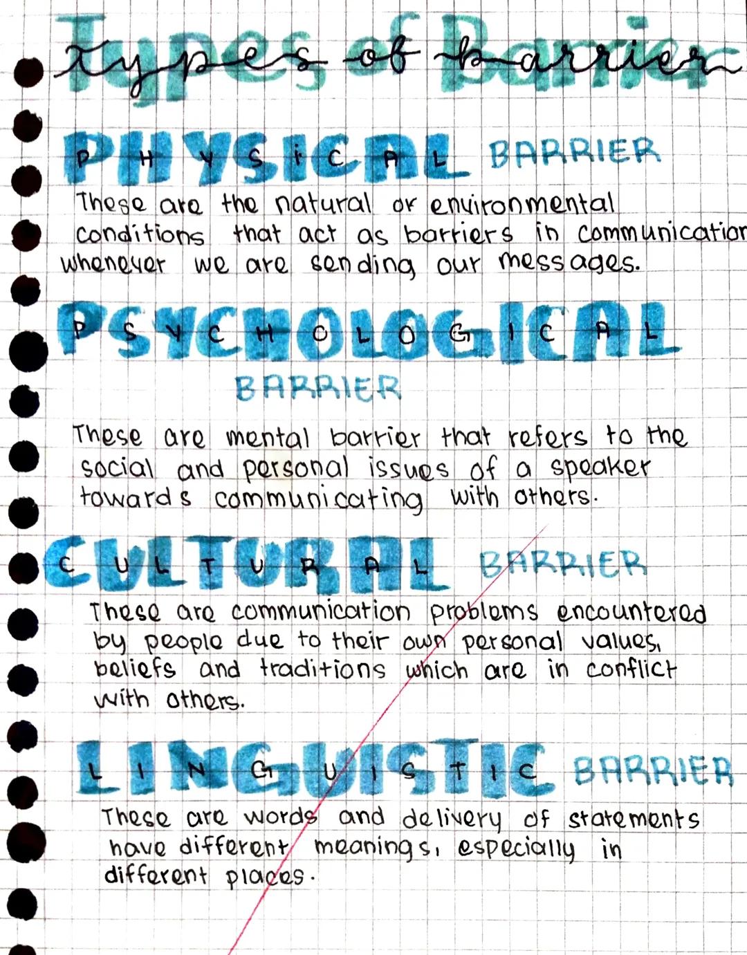 # Types of Barrier
## PHYSICAL BARRIER
These are the natural or environmental conditions that act as barriers in communication whenever we