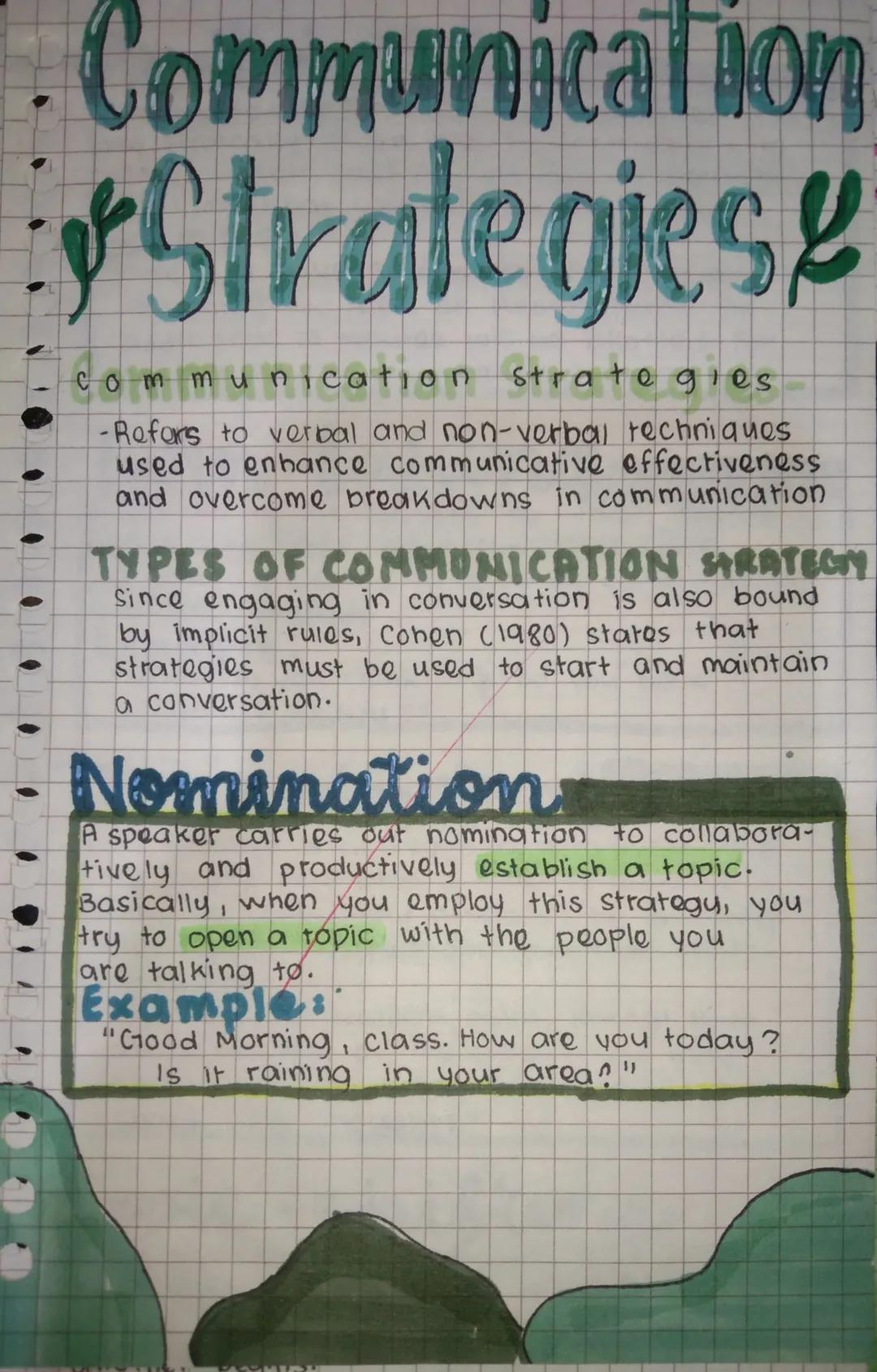 --- OCR Start ---
Communication
Strategiese
communication strategies
-Refers to verbal and non-verbal techniques
used to enhance communicati