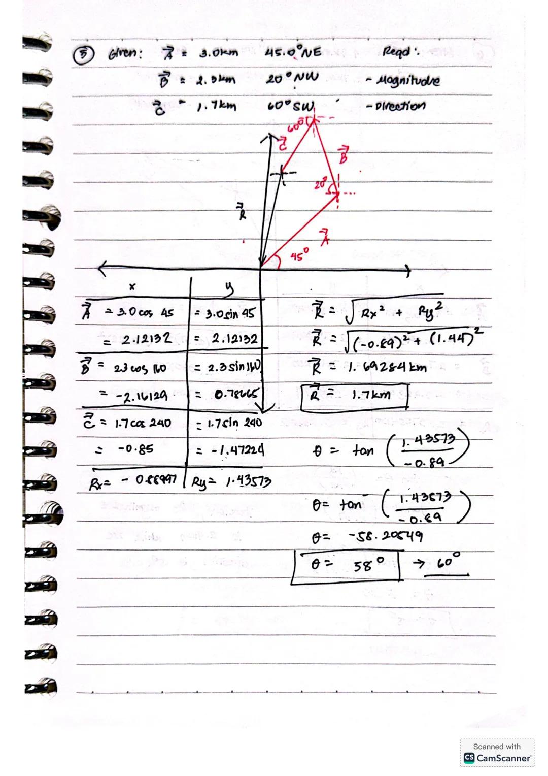 Help pls
VECTOR CUMNATIVE PRACTICE
Liren
Aegd:
3 = 35km 42° NW Direction
320km 36° SE Magnitude
820km
35km
42°
X y X y
A Ax-Acost Ay = Acin