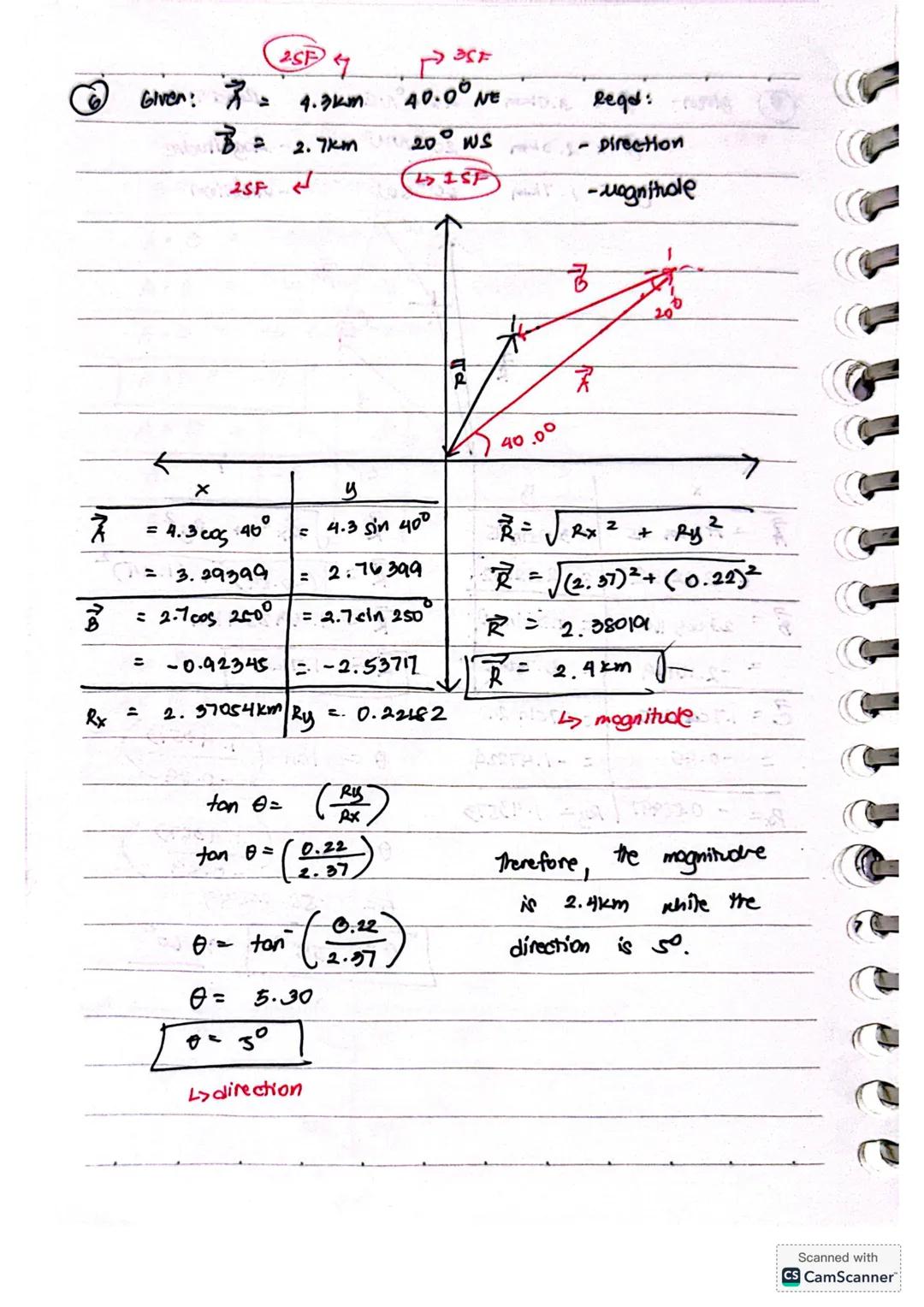 Help pls
VECTOR CUMNATIVE PRACTICE
Liren
Aegd:
3 = 35km 42° NW Direction
320km 36° SE Magnitude
820km
35km
42°
X y X y
A Ax-Acost Ay = Acin