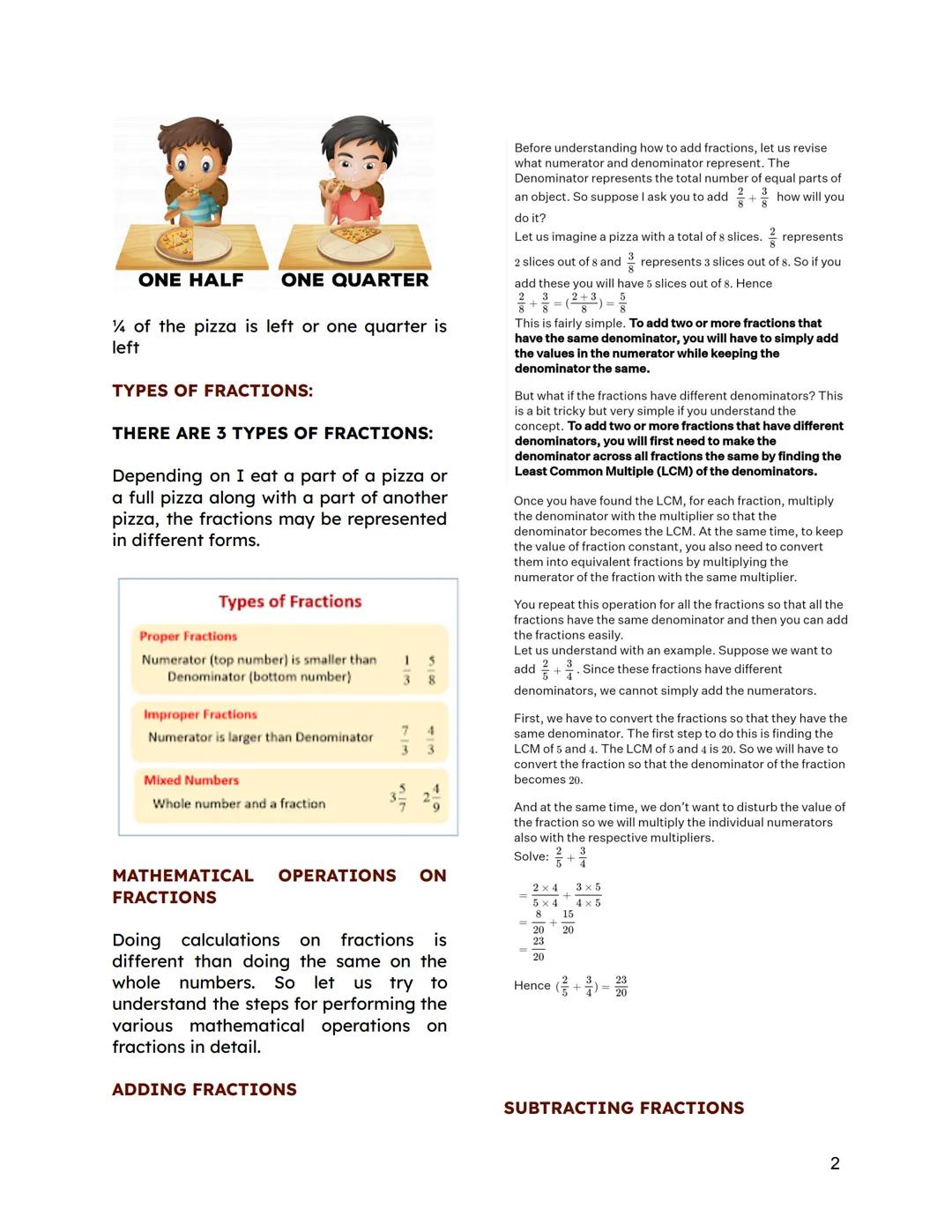 BUSINESS MATHEMATICS
1ST TO 2ND QUARTER | 1ST SEMESTER
WHAT ARE FRACTIONS?
โข You have a part of something but
not the complete thing. If I a