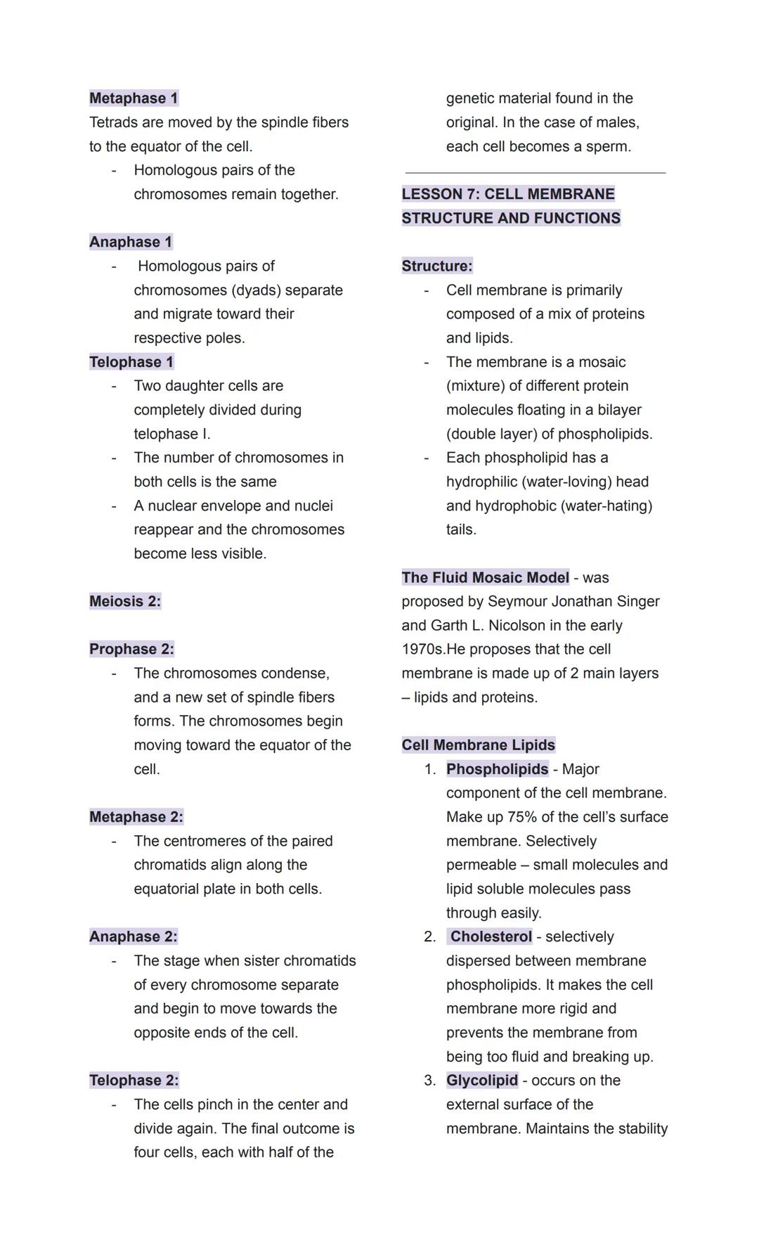 GENERAL BIOLOGY 1
1st Semester | 1st Quarter Reviewer
Made by: Ezekiel Klein Ramos
LESSON 1: THE CELL THEORY
- All living things are made up