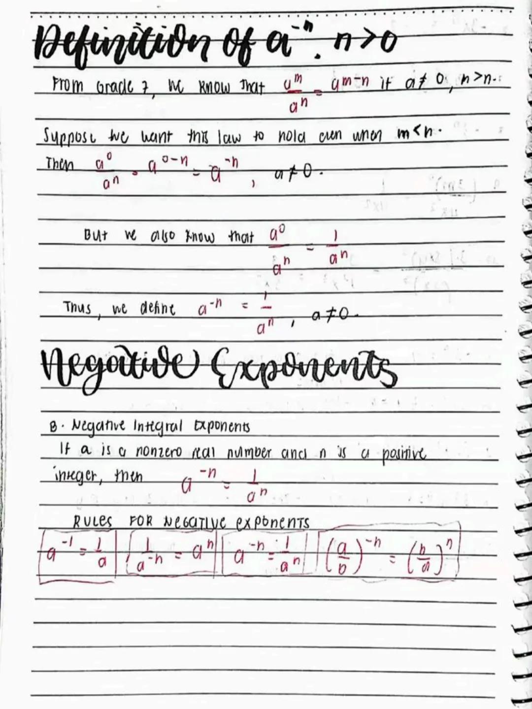 lecture notes in
MATH 9
3rd
QTR
Spring Einf
413
Spring Leaf
DO NOT RE-UPLOAD | @jona.notes --- OCR Start ---
DATE:
Laws of Exponents
If a an
