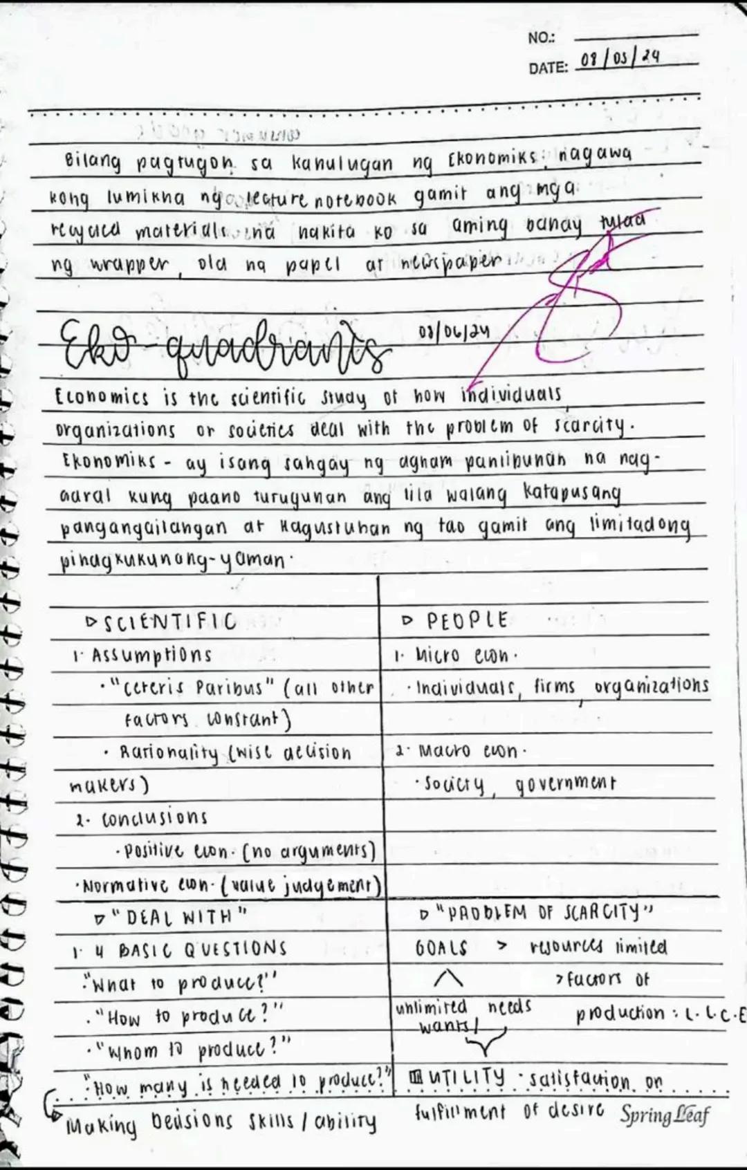 lecture notes in
ARALING PANLIPUNAN 9
TON
DATE
NO.
DATE 2019
ugon ng ( ekonomiks ) napapa-
1000x gamit ang mga
2 kc oming supay twat
nadudun