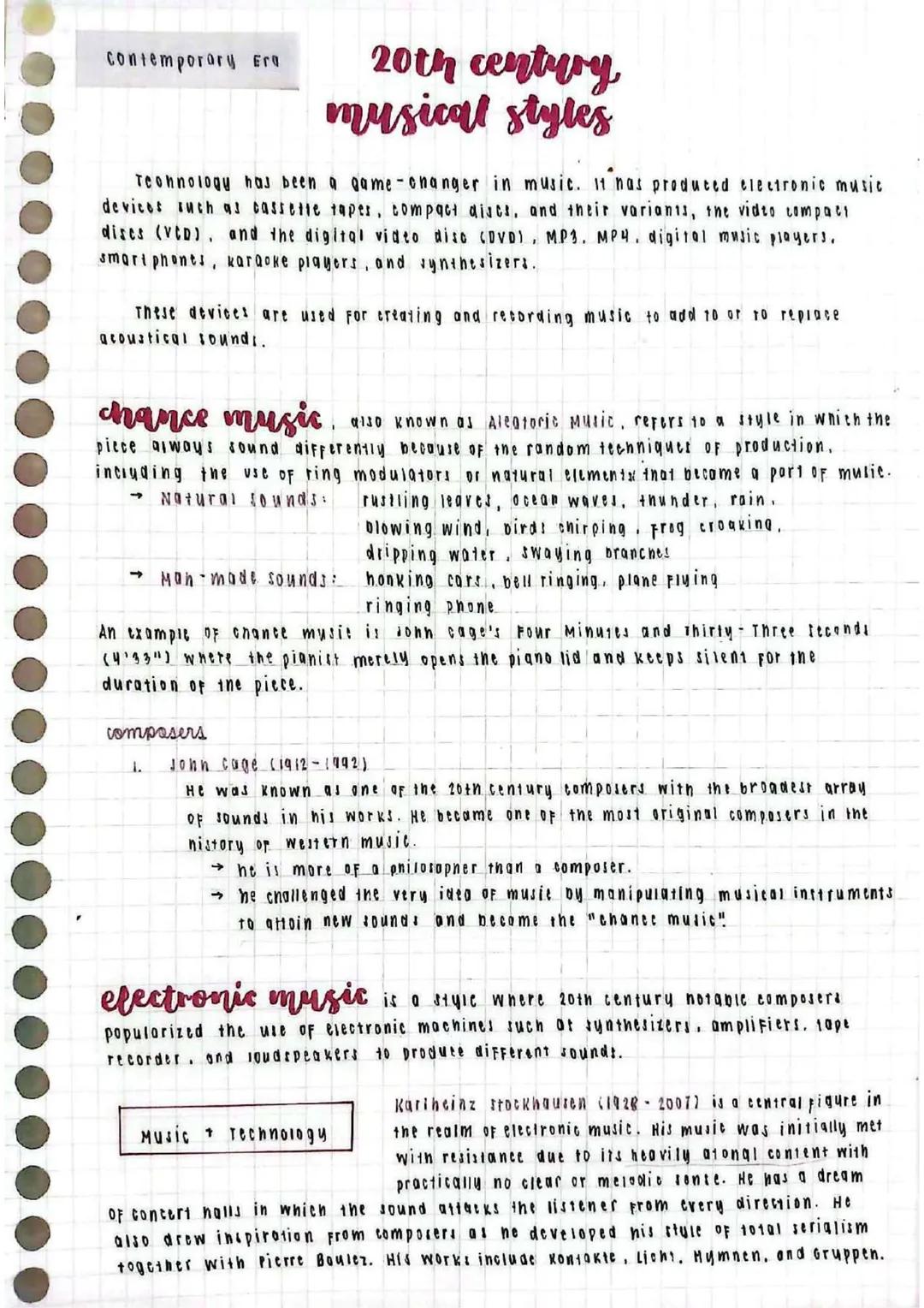 Music 10 1st Quarter Notes