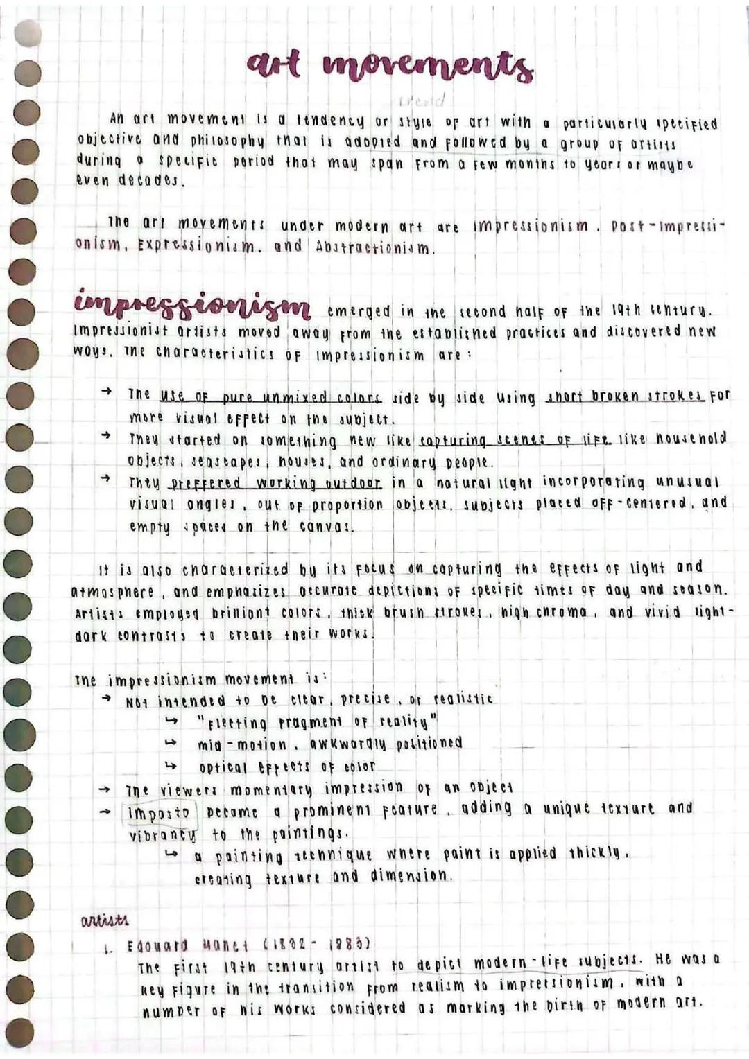 Arts 10 1st Quarter Notes