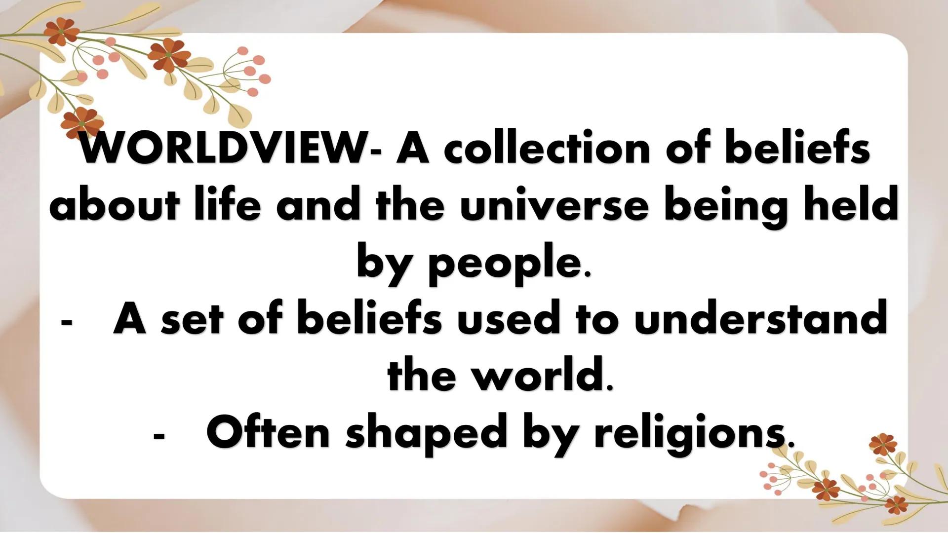 # Introduction to
# World Religions and
# Belief Systems DO YOU BELIEVE
IN GOD? OR
THERE IS AN
EXISTENCE OF
GOD? 1.
What are the things in m