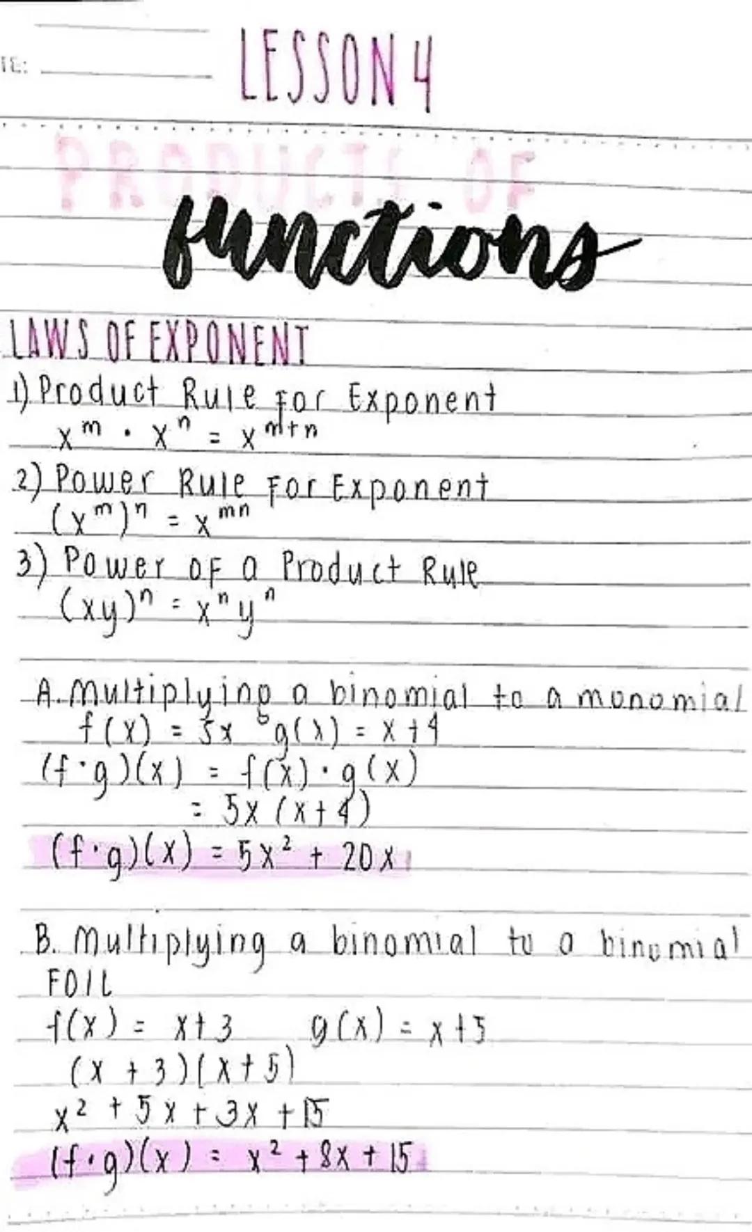LESSON 1
NO:
DATE:
Relations &
Functions
RELATION
↔ a set of ordered pairs (x, y)
DOMAIN
↔ First coordinate in a relation,
(x); input; indep