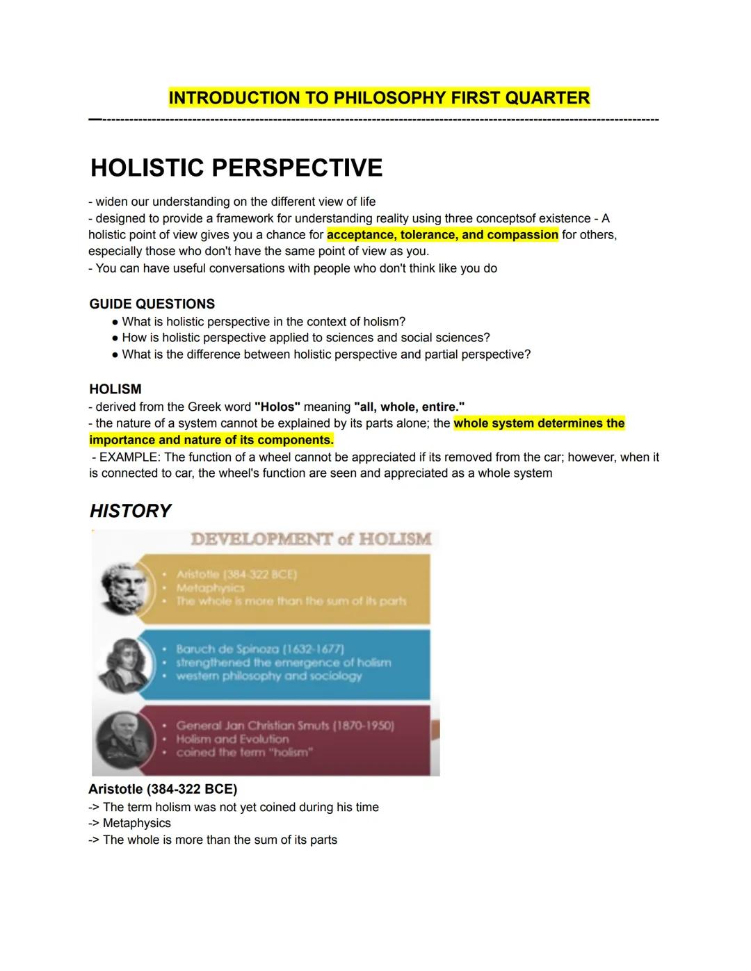 Holistic Perspective