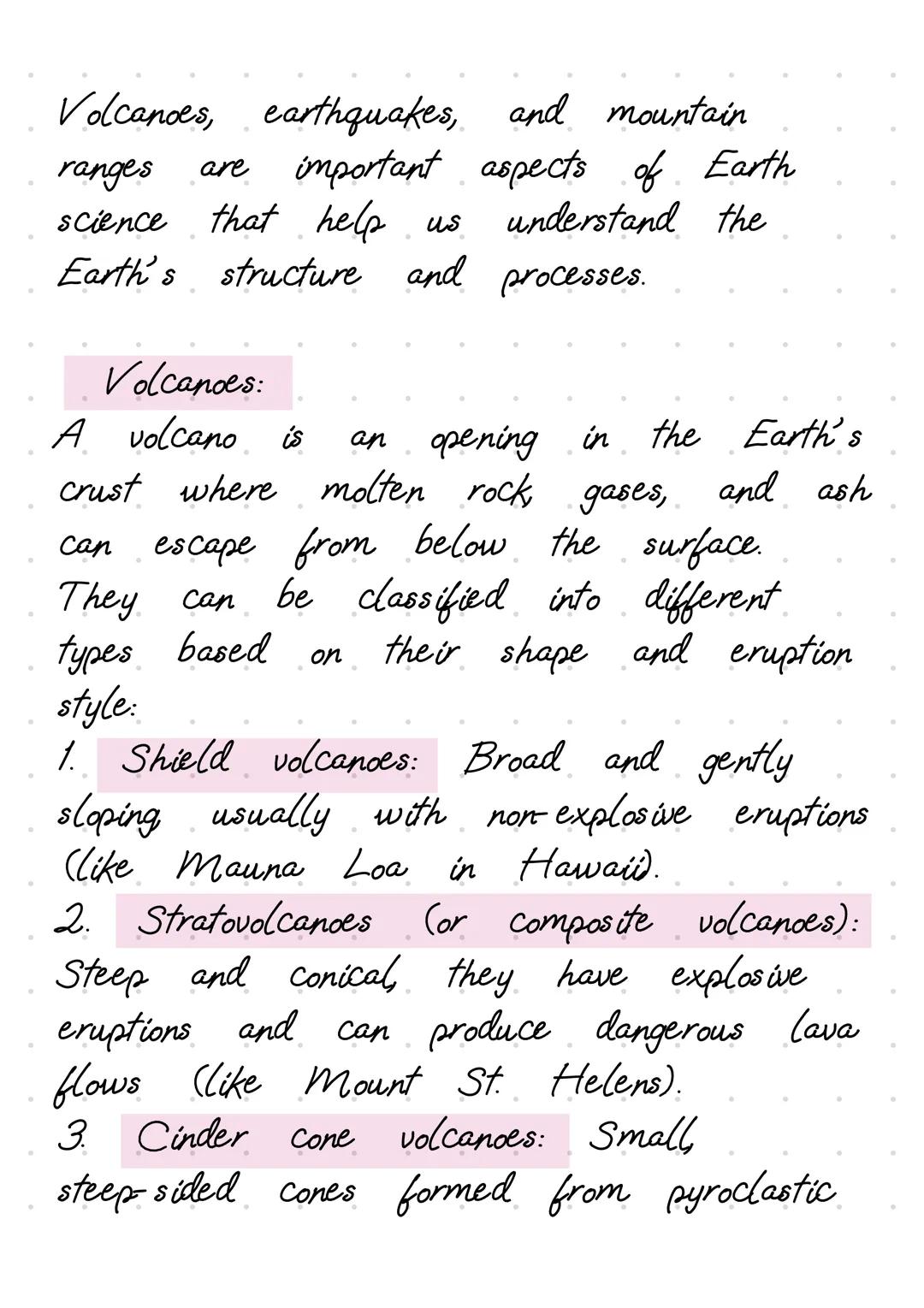 Volcanoes, earthquakes, and mountain
ranges
are
important aspects of Earth
science that help us understand the
Earth's structure and process