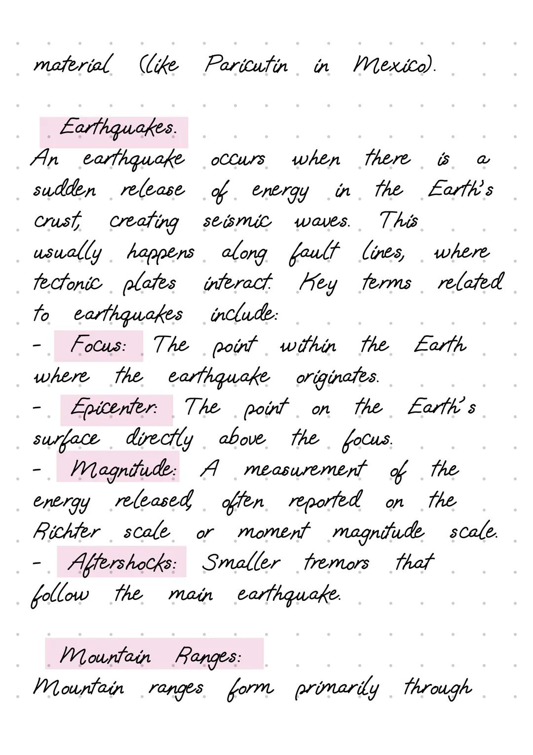Volcanoes, earthquakes, and mountain
ranges
are
important aspects of Earth
science that help us understand the
Earth's structure and process