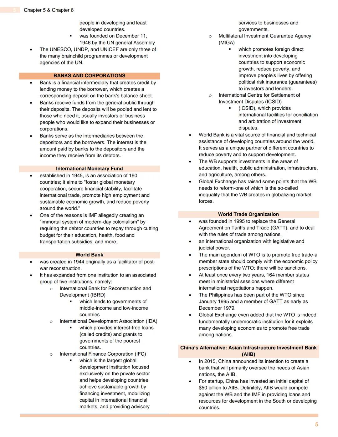 UNDERSTANDING CULTURE, SOCIETY AND
POLITICS
Chapter 5: Social, Cultural, and Political Institutions & Chapter 6: Social Stratification
CHAPT
