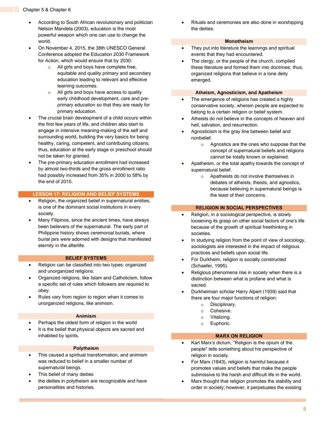 UNDERSTANDING CULTURE, SOCIETY AND
POLITICS
Chapter 5: Social, Cultural, and Political Institutions & Chapter 6: Social Stratification
CHAPT